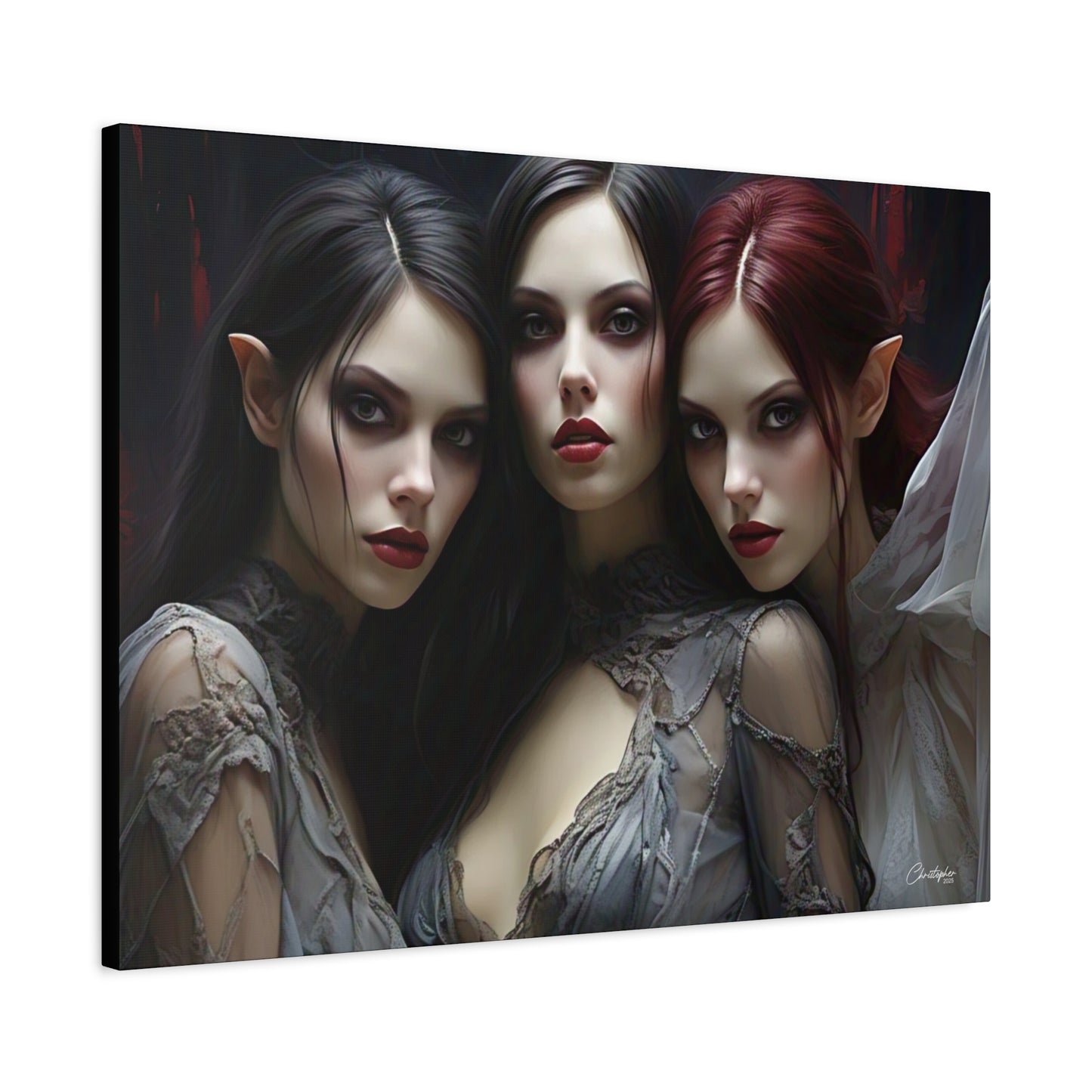 Gothic Wall Art Canvas, Fantasy Home Decor, Unique Gift for Halloween, Witchy Vibe Art, Dark Aesthetic Room Decor