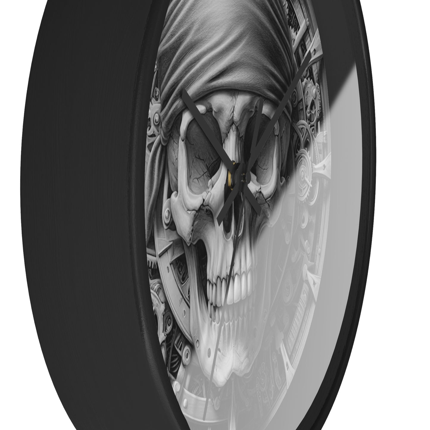 Gothic Skull Wall Clock, Steampunk Home Decor, Unique Gift for Him, Halloween Decoration, Pirate Theme Wall Art