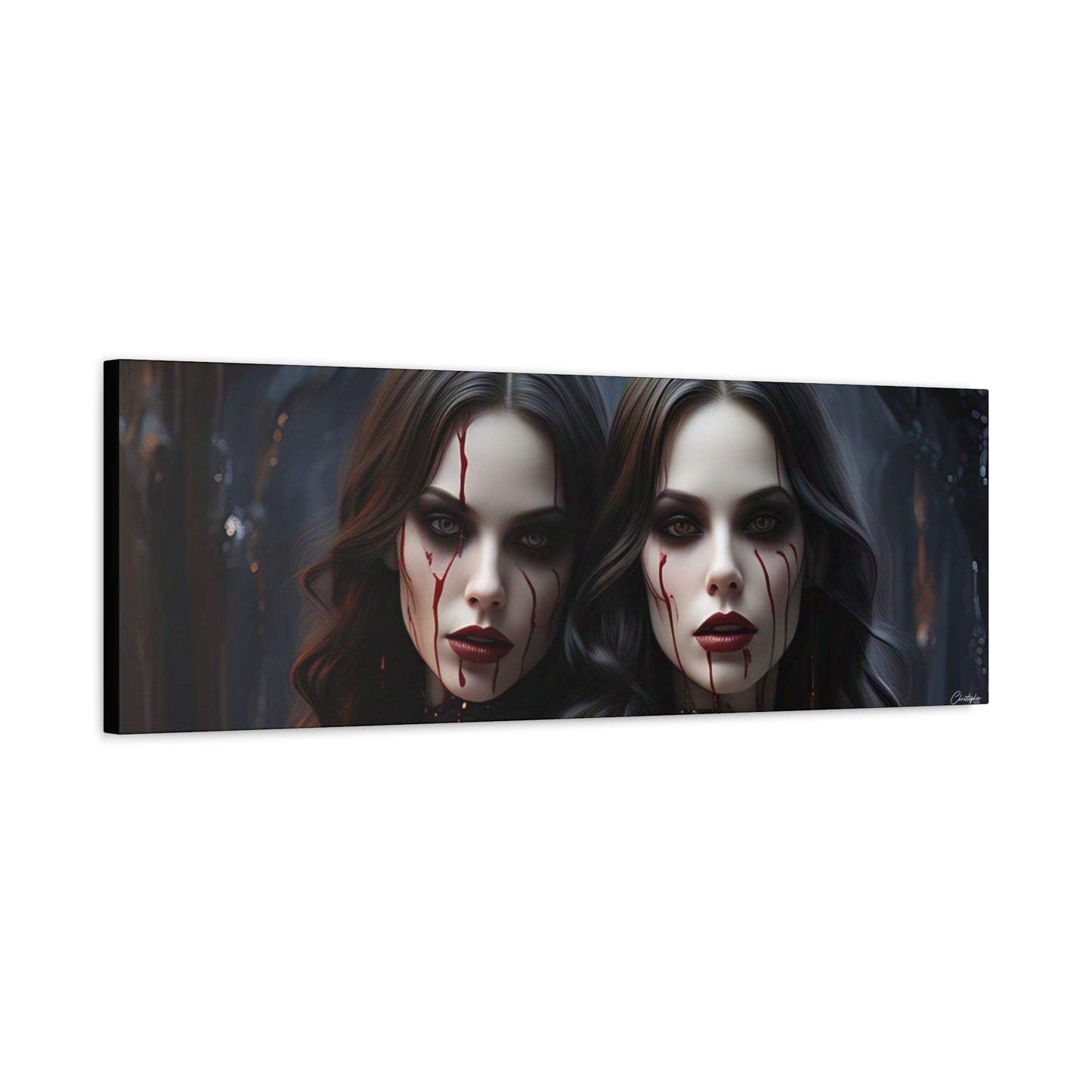 Gothic Vampire Canvas Art, Wall Decor, Horror Artwork, Halloween Home Decor, Spooky Room Accent, Unique Gift Idea