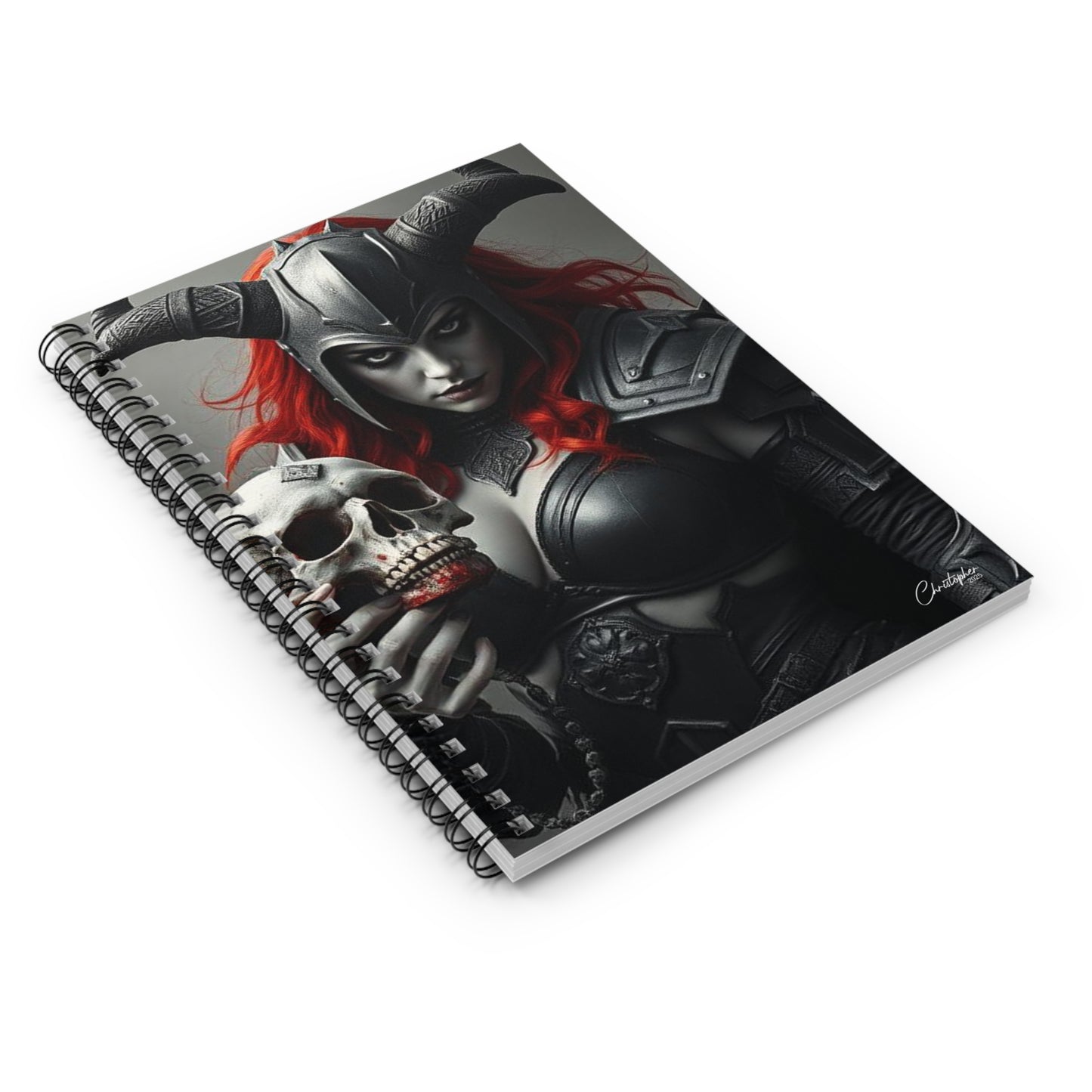 Fierce Warrior Spiral Notebook - Ruled Lines, Fantasy Notebook, Gothic Stationery, Journaling, Gifts for Her, Unique Artwork