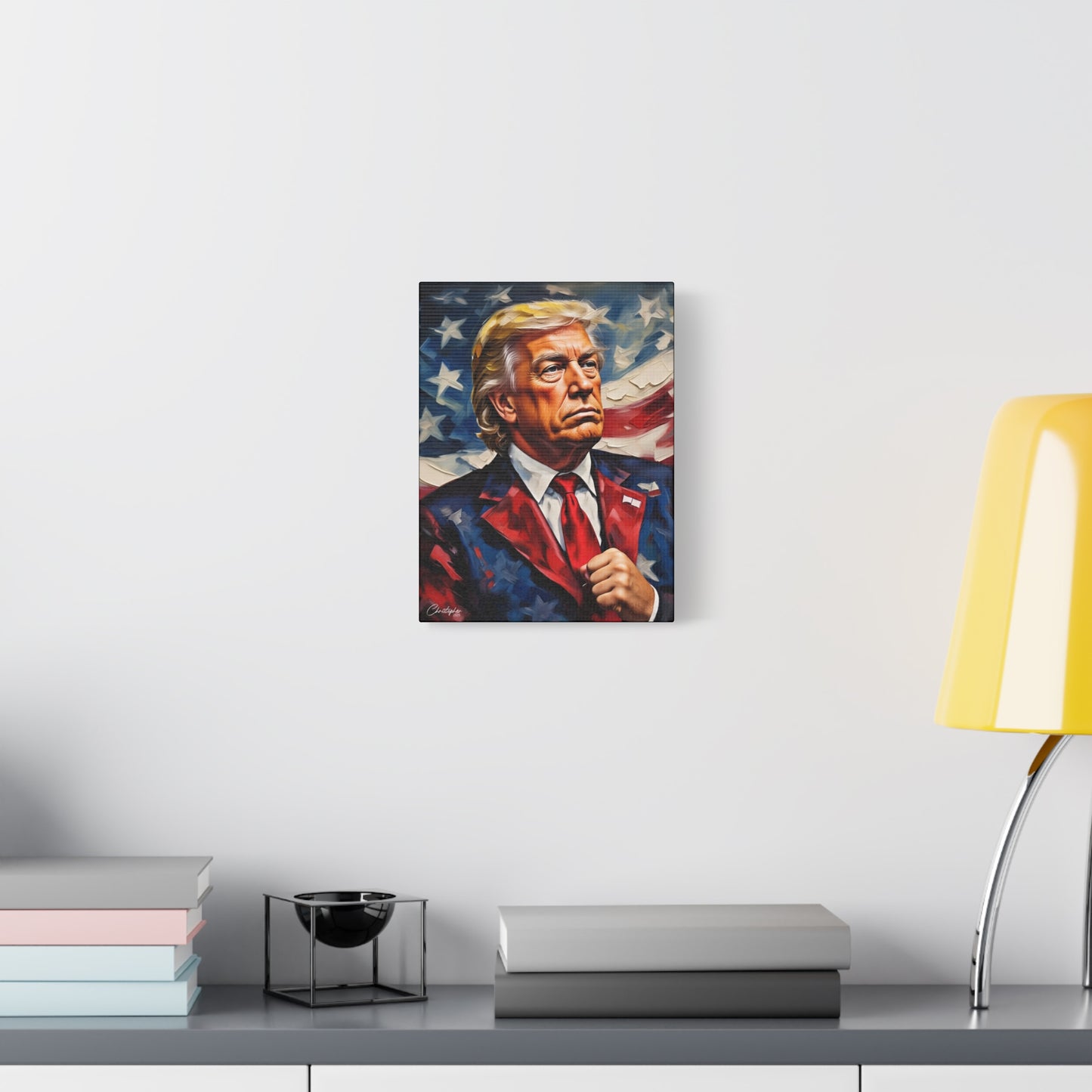 Patriotic Canvas Art, Stretched Wall Decor, Home Office, Gifts for Republicans, Political Enthusiasts, Americana Artwork