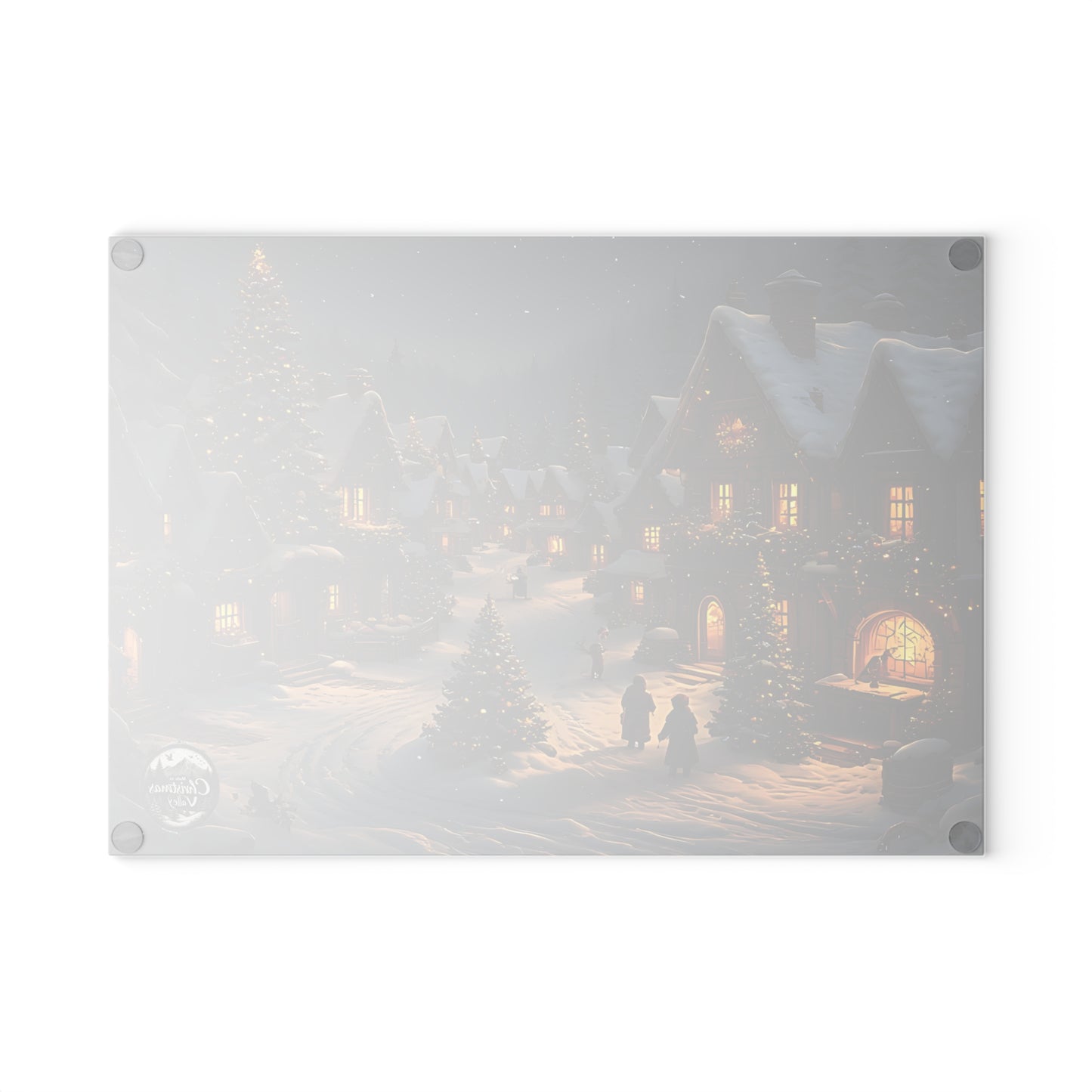 Winter Wonderland Glass Cutting Board for Holiday Cooking, Kitchen Decor, Unique Gift, Winter Home Decor, Christmas Kitchen Essentials