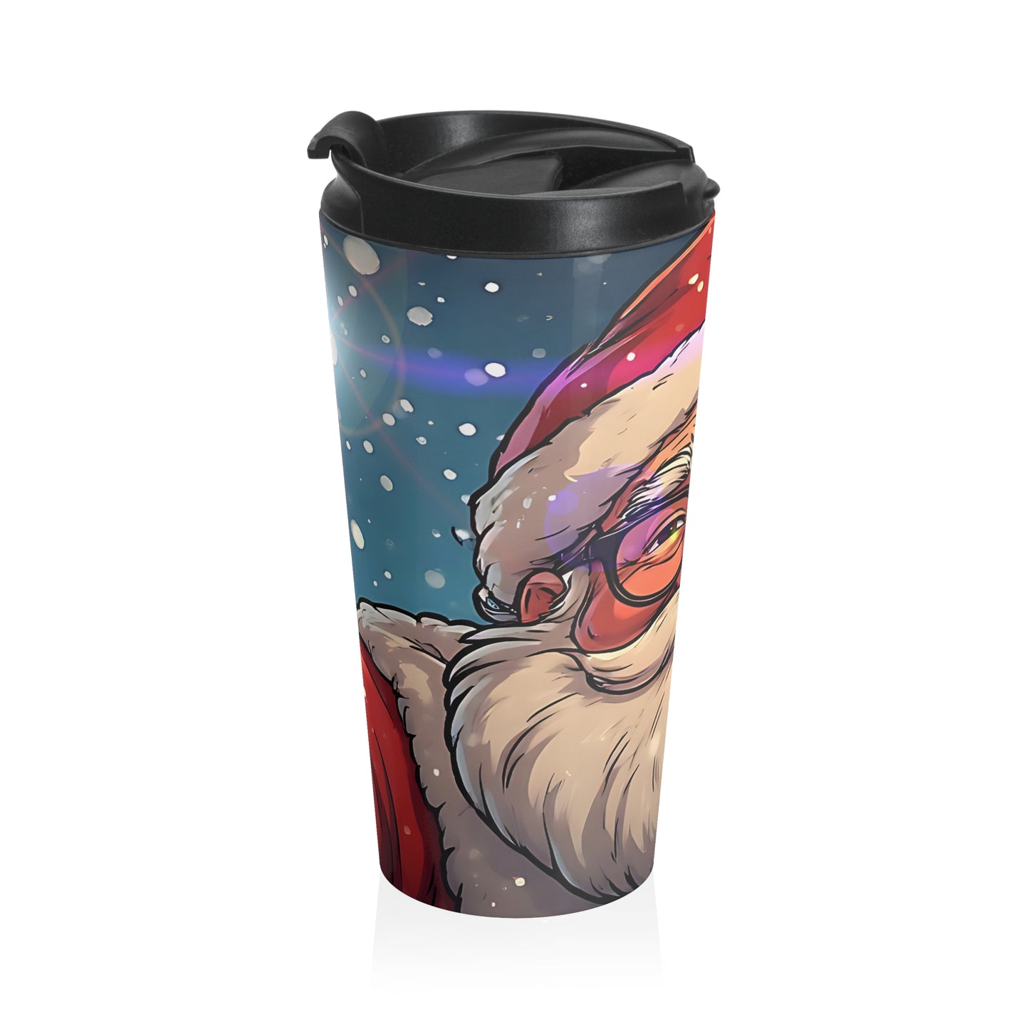 Festive Santa (christmas selfies) Stainless Steel Travel Mug
