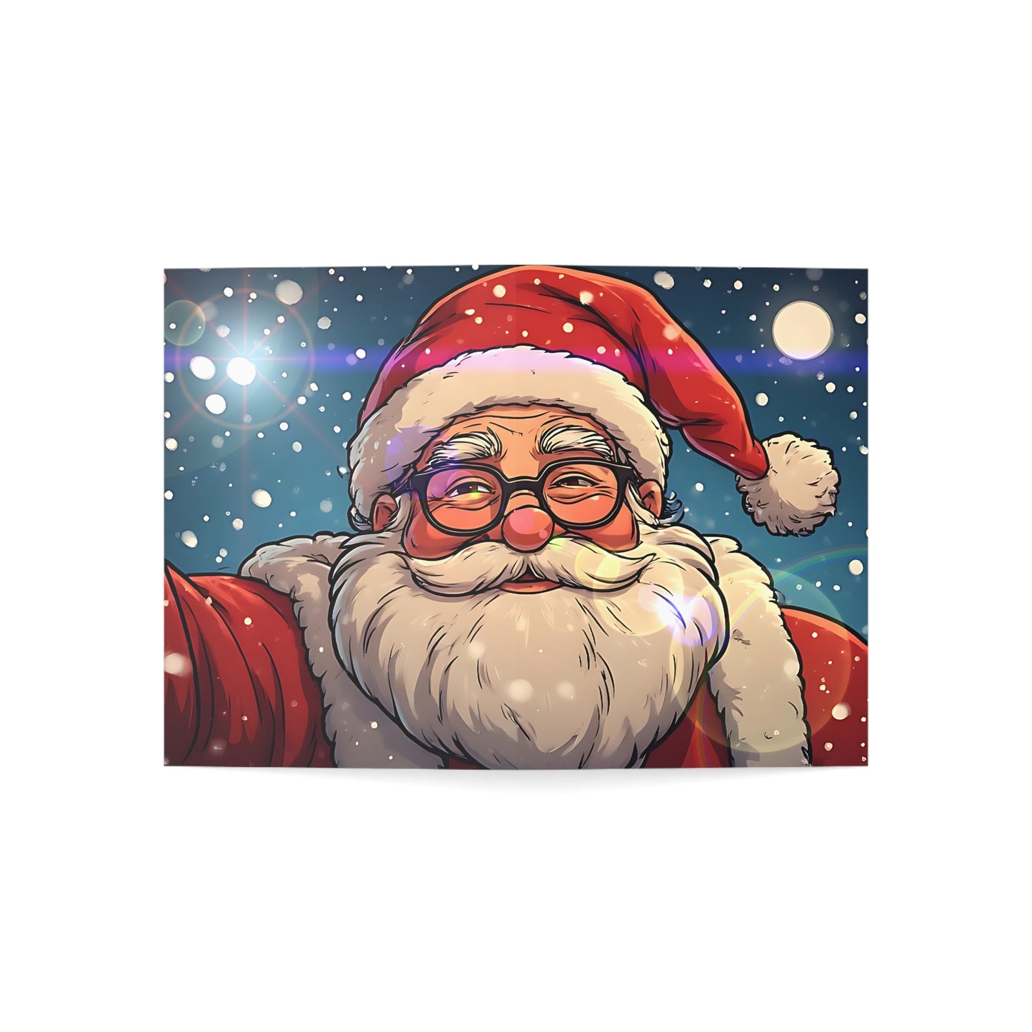 Festive Santa (Christmas Selfies) Greeting Cards  made in Christmas Valley- 1, 10, 30, or 50 Pack