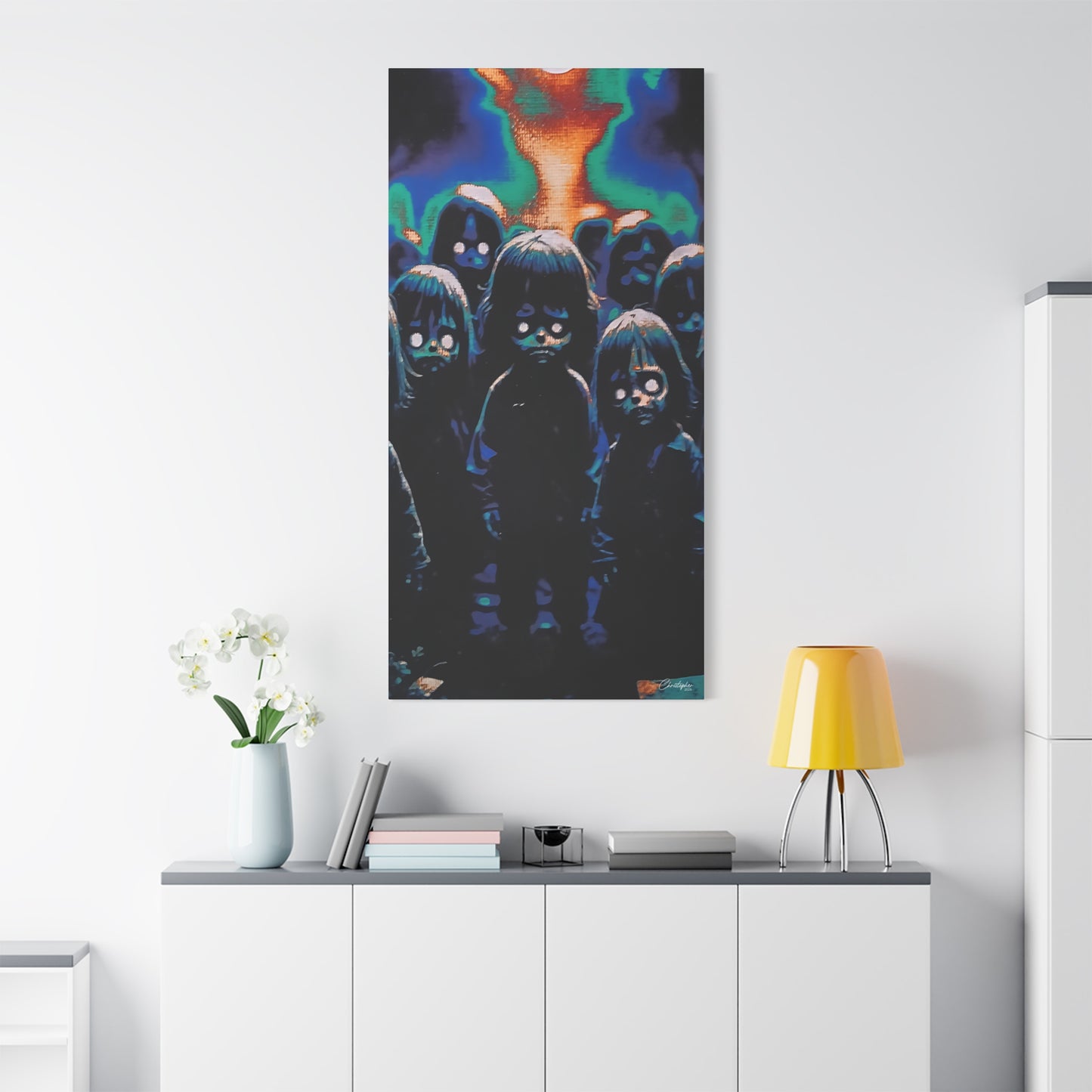 Original Laser Engraved Art, Full Wrapped Edges, Matte Canvas, Stretched, 1.25"