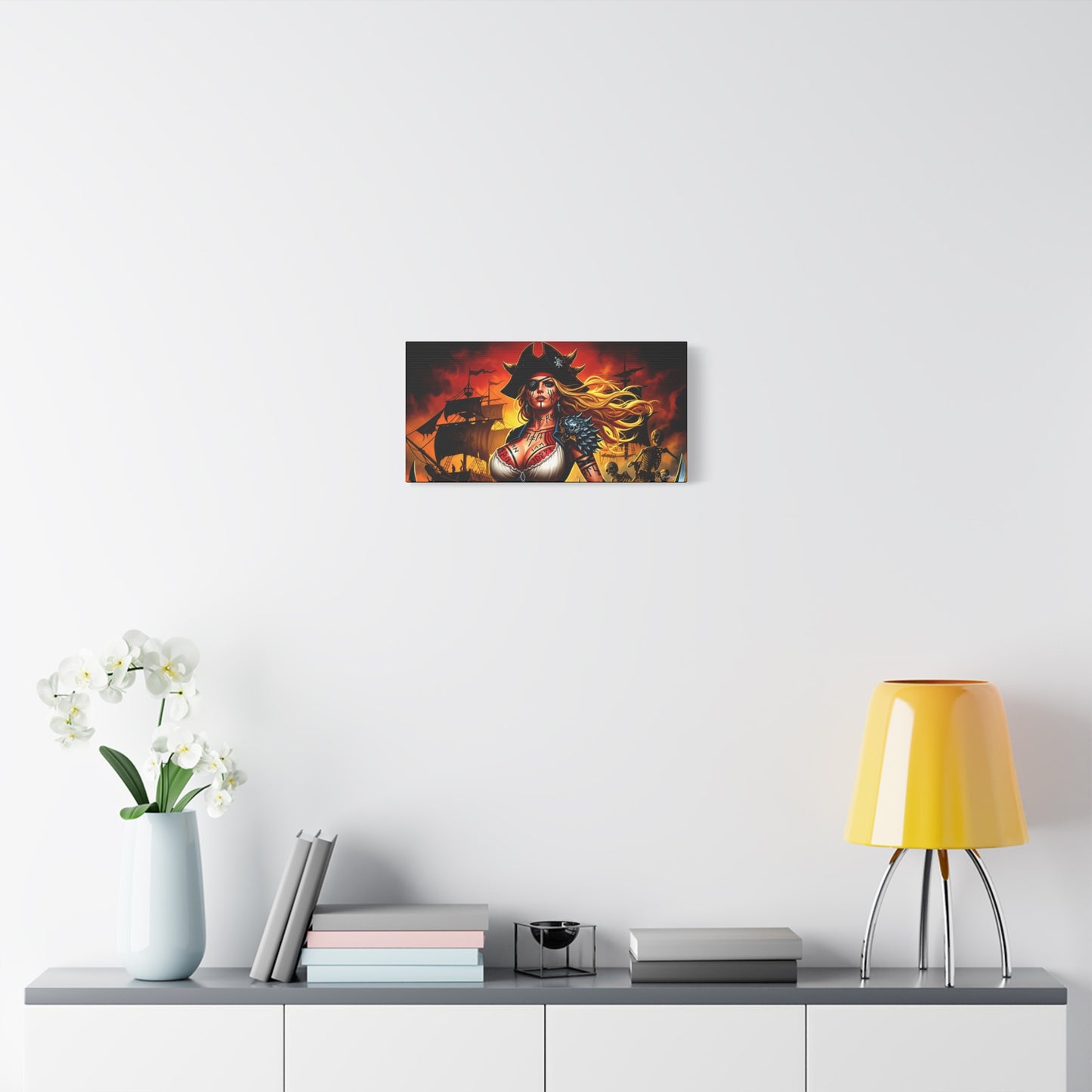 Bold Pirate Canvas Print, Nautical Wall Art, Gothic Home Decor, Pirate Lover Gift, Spooky Halloween Decoration, Adventure Wall Hanging