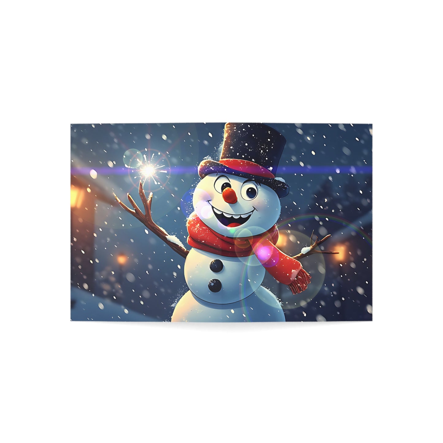 Festive Snowman (Christmas Selfies) Greeting Cards (1, 10, 30, 50pcs) - Whimsical Winter Celebrations