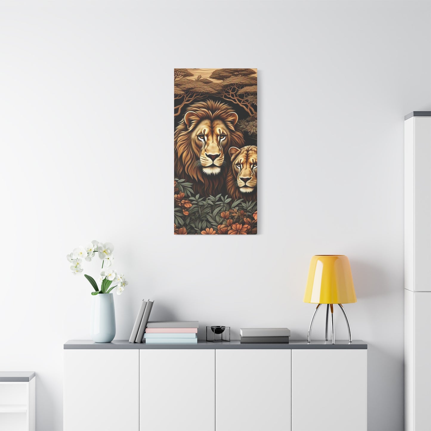 Majestic Lion Family Canvas Wall Art, Animal Lovers Decor, Wildlife Home Accent, Gift for Nature Enthusiasts, Meaningful Family Art