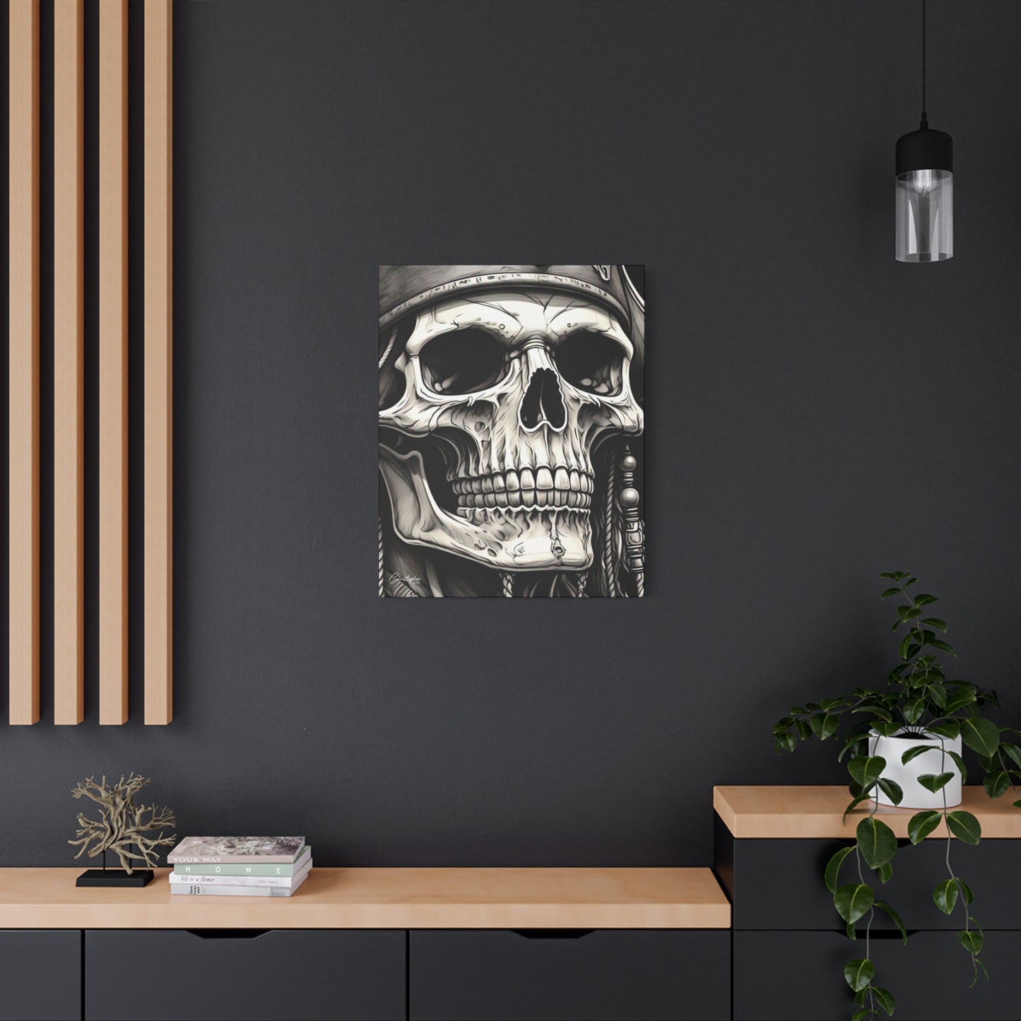 Pirate Skull Canvas Art - Edgy Gothic Decor, Wall Art for Halloween, Gothic Home Decor, Pirate Theme, Gift for Him
