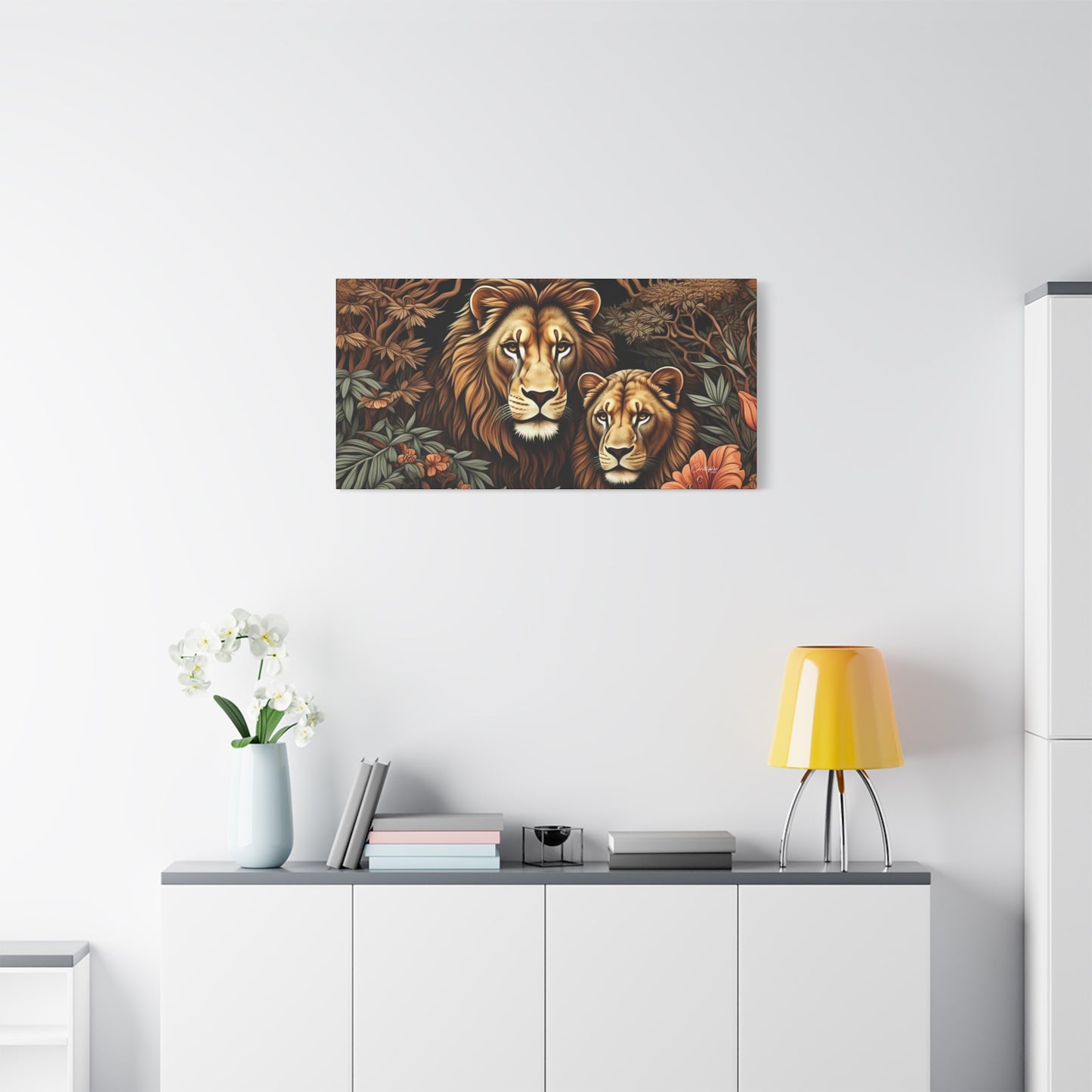 Majestic Lion Family Canvas Wall Art, Animal Lovers Decor, Wildlife Home Accent, Gift for Nature Enthusiasts, Meaningful Family Art