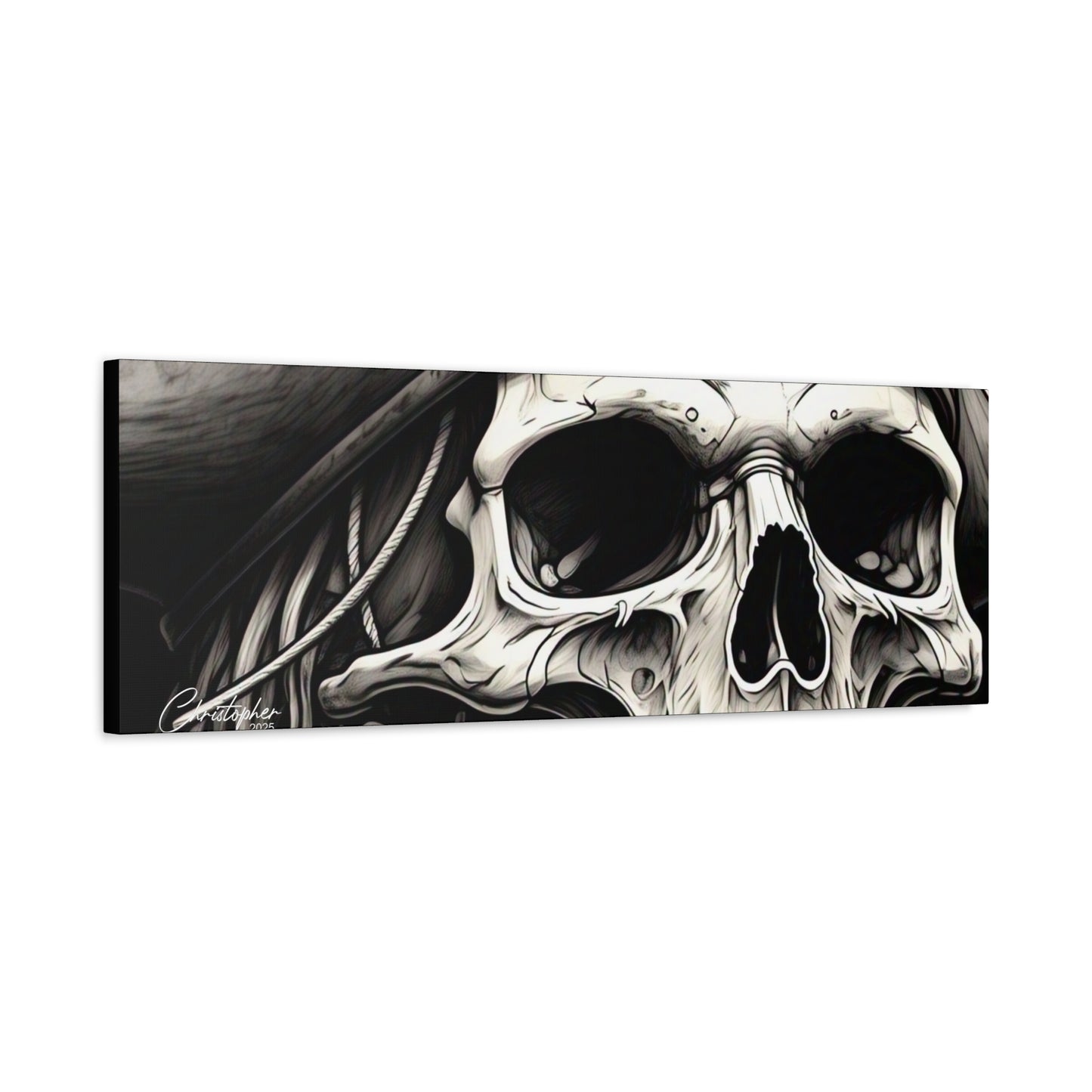 Pirate Skull Canvas Art - Edgy Gothic Decor, Wall Art for Halloween, Gothic Home Decor, Pirate Theme, Gift for Him