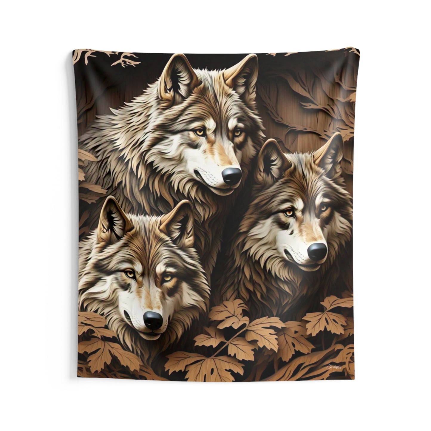 Wolf Pack Indoor Wall Tapestry, Home Decor, Nature Wall Art, Wilderness Decoration, Boho Style Tapestry, Cozy Living Room Accent
