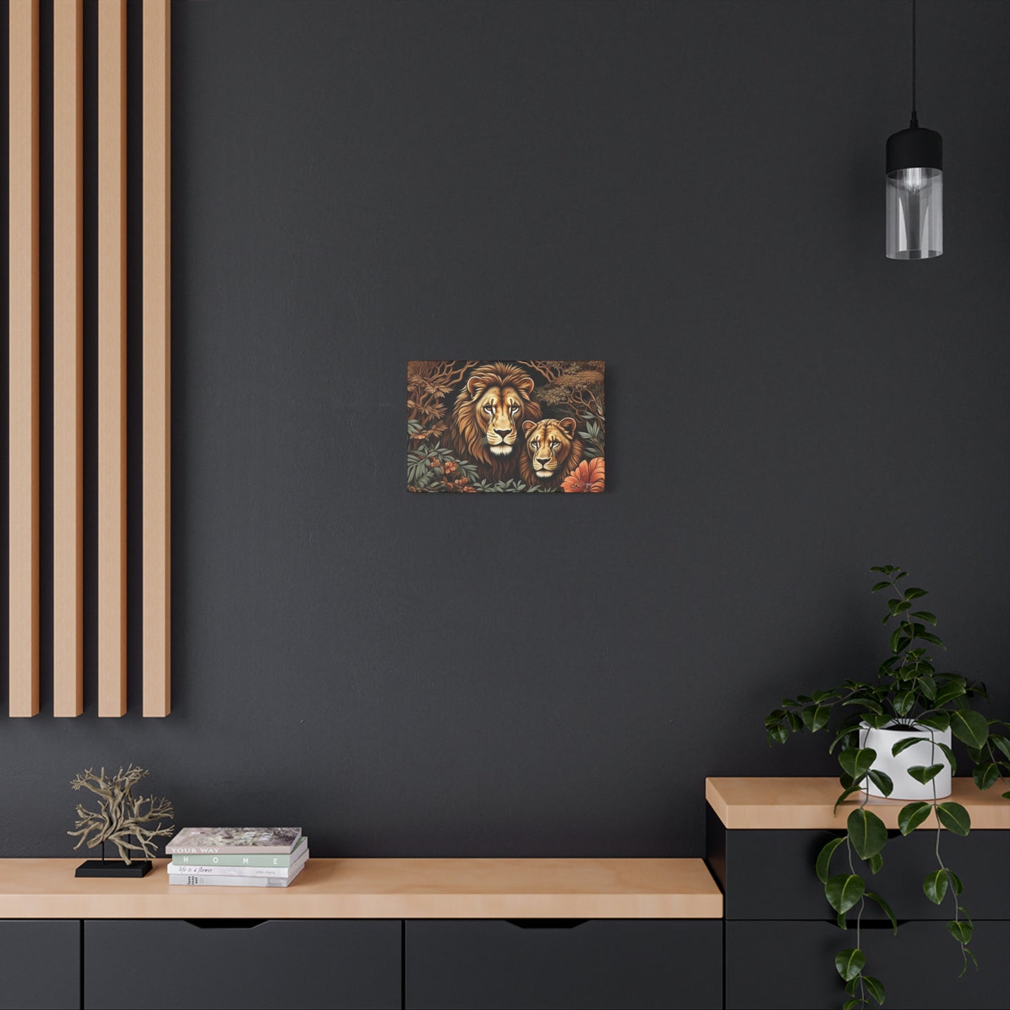 Majestic Lion Family Canvas Wall Art, Animal Lovers Decor, Wildlife Home Accent, Gift for Nature Enthusiasts, Meaningful Family Art