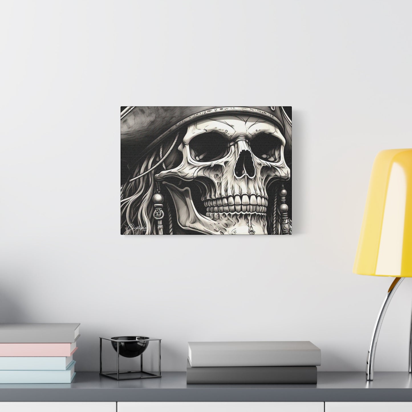 Pirate Skull Canvas Art - Edgy Gothic Decor, Wall Art for Halloween, Gothic Home Decor, Pirate Theme, Gift for Him