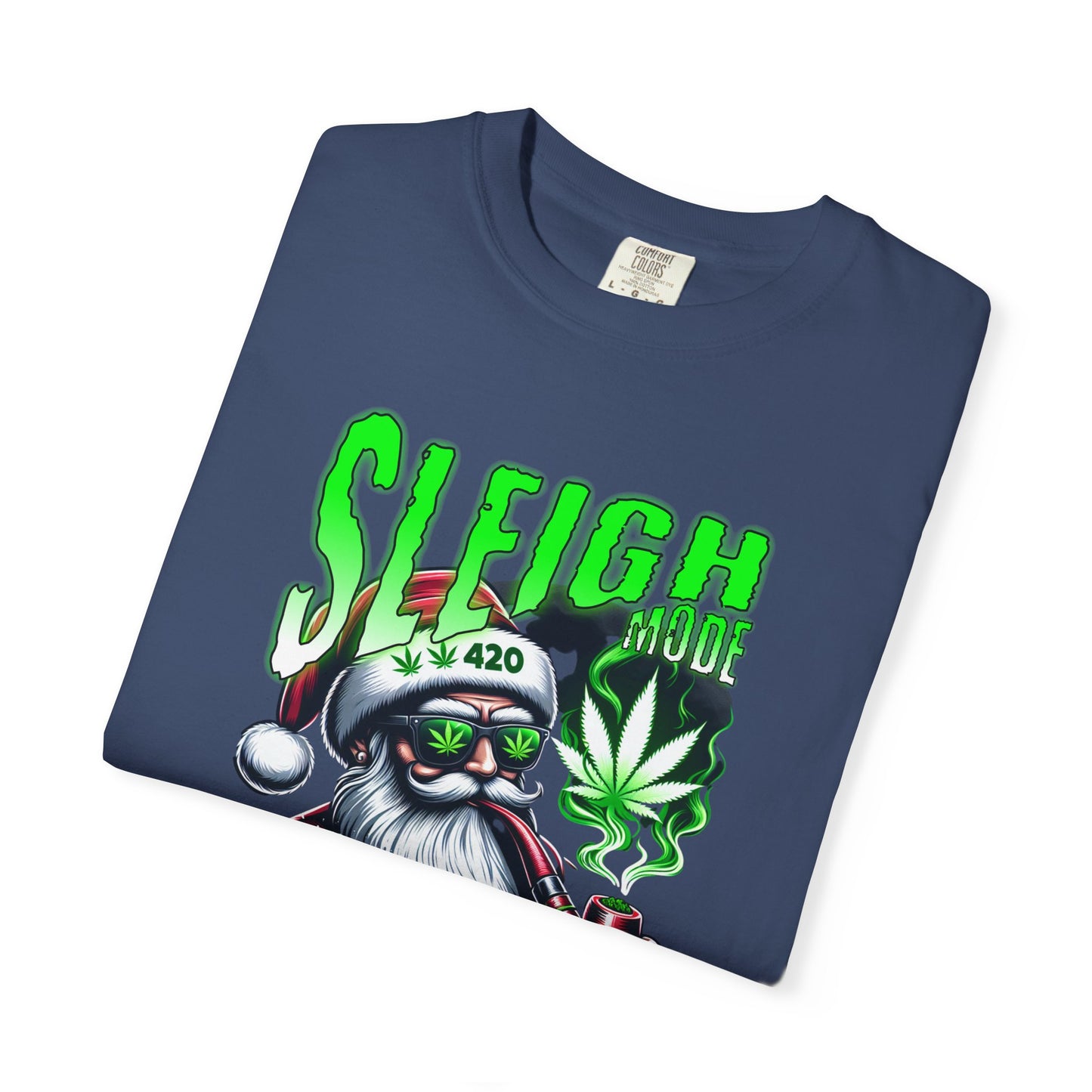 Sleigh Joe Graphic Tee, Unisex Holiday T-Shirt, Funny Christmas Shirt, Cannabis Santa Gift, Unique Tee for Parties