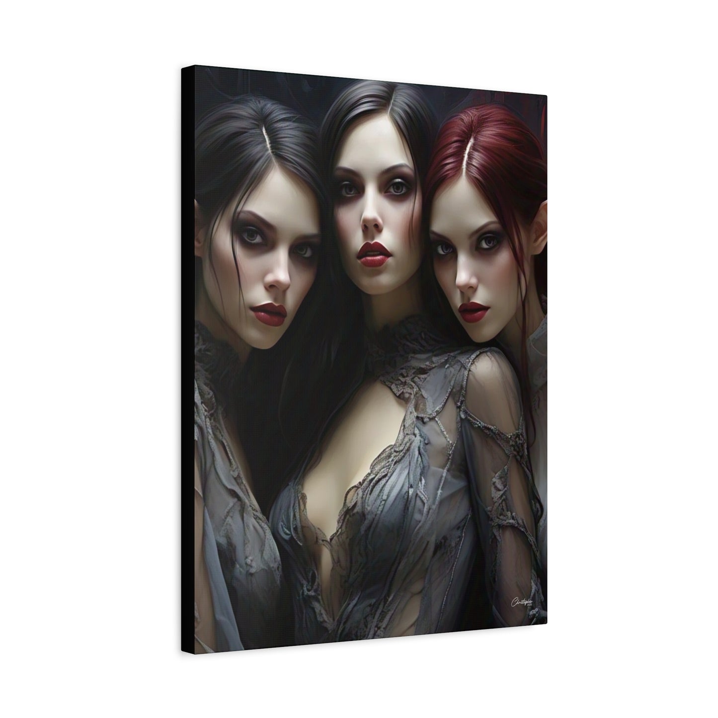 Gothic Wall Art Canvas, Fantasy Home Decor, Unique Gift for Halloween, Witchy Vibe Art, Dark Aesthetic Room Decor