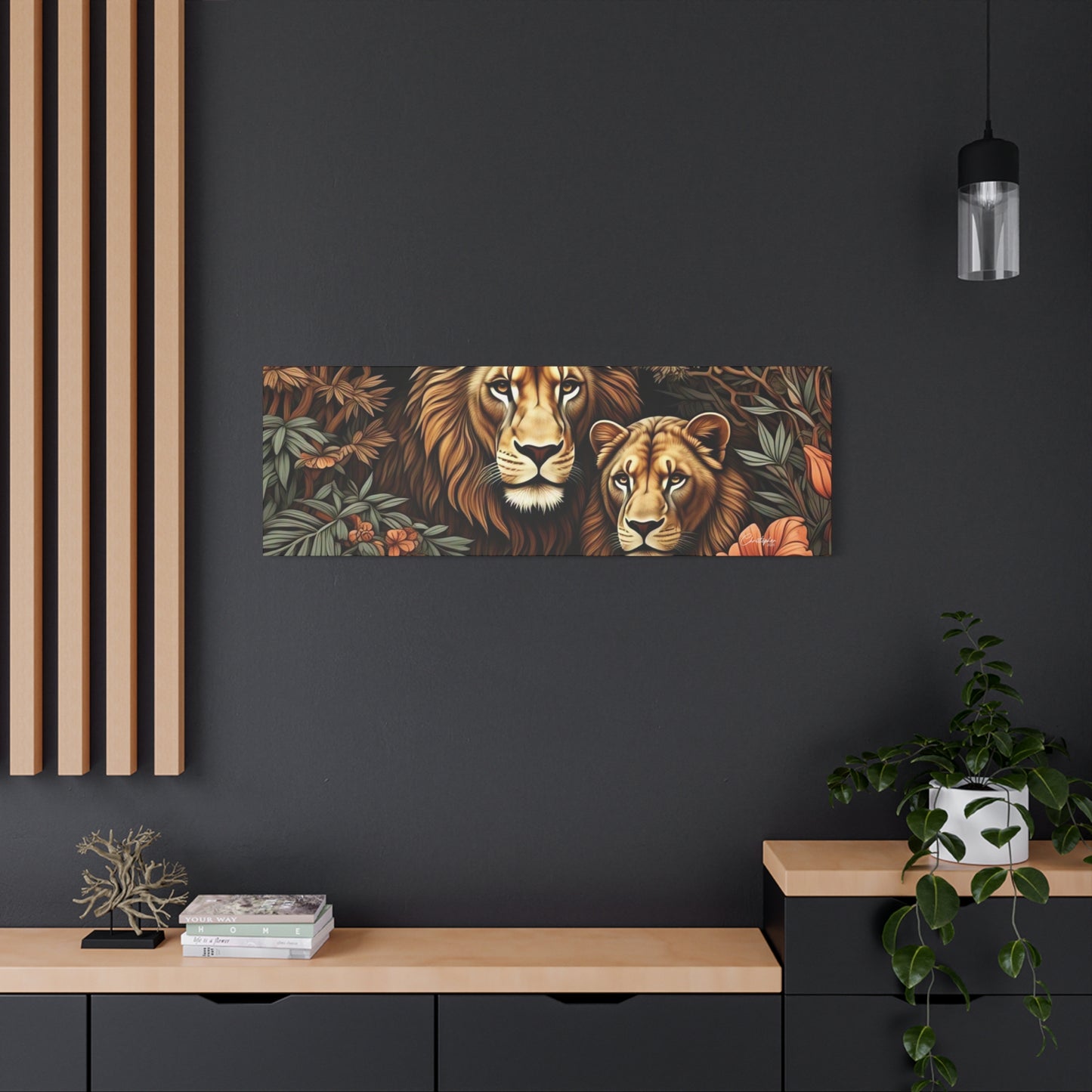 Majestic Lion Family Canvas Wall Art, Animal Lovers Decor, Wildlife Home Accent, Gift for Nature Enthusiasts, Meaningful Family Art