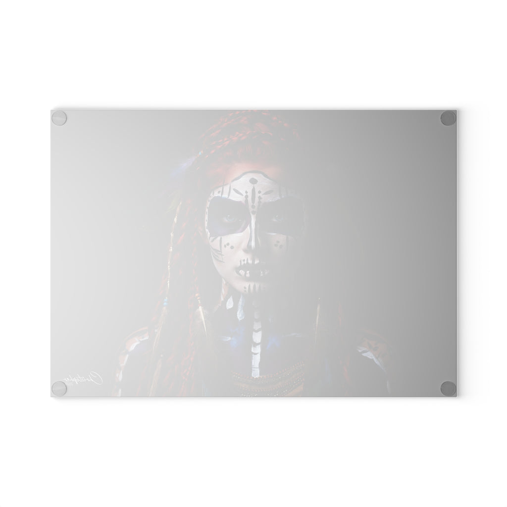 Artistic Glass Cutting Board - Ethnic Goddess Design