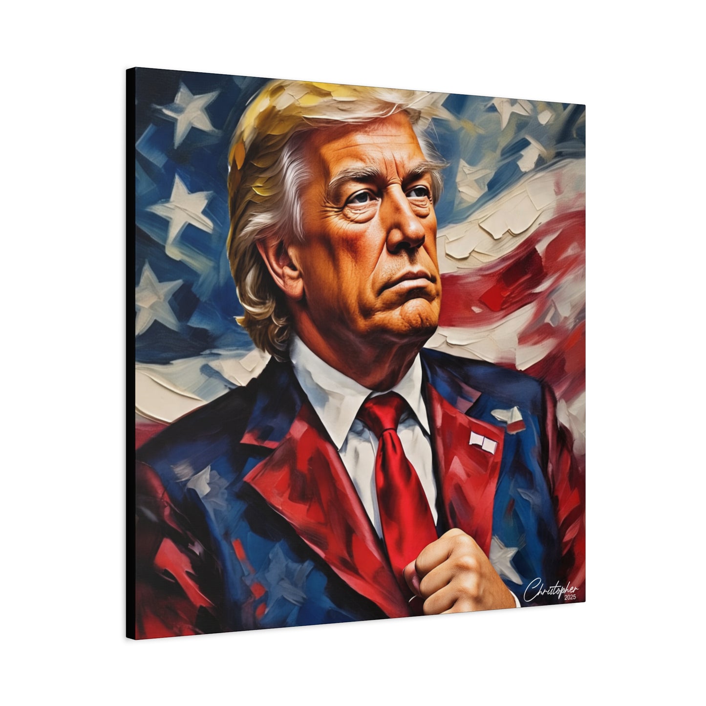 Patriotic Canvas Art, Stretched Wall Decor, Home Office, Gifts for Republicans, Political Enthusiasts, Americana Artwork