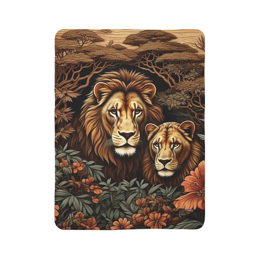Wildlife Fleece Sherpa Blanket - Cozy Jungle Decor for Animal Lovers, Perfect for Gifting, Home, Camping, or Snuggling Up!