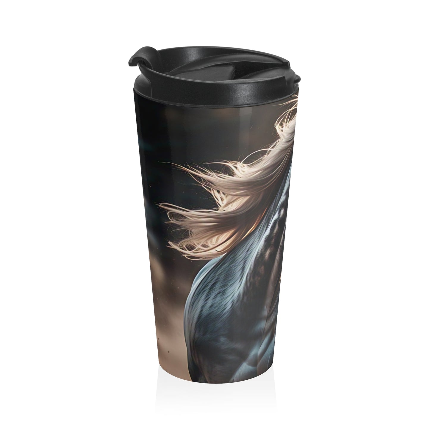 Elegant Horse Stainless Steel Travel Mug, Equine Gift for Horse Lovers, Coffee Cup, Horse Decor, Unique Travel Mug
