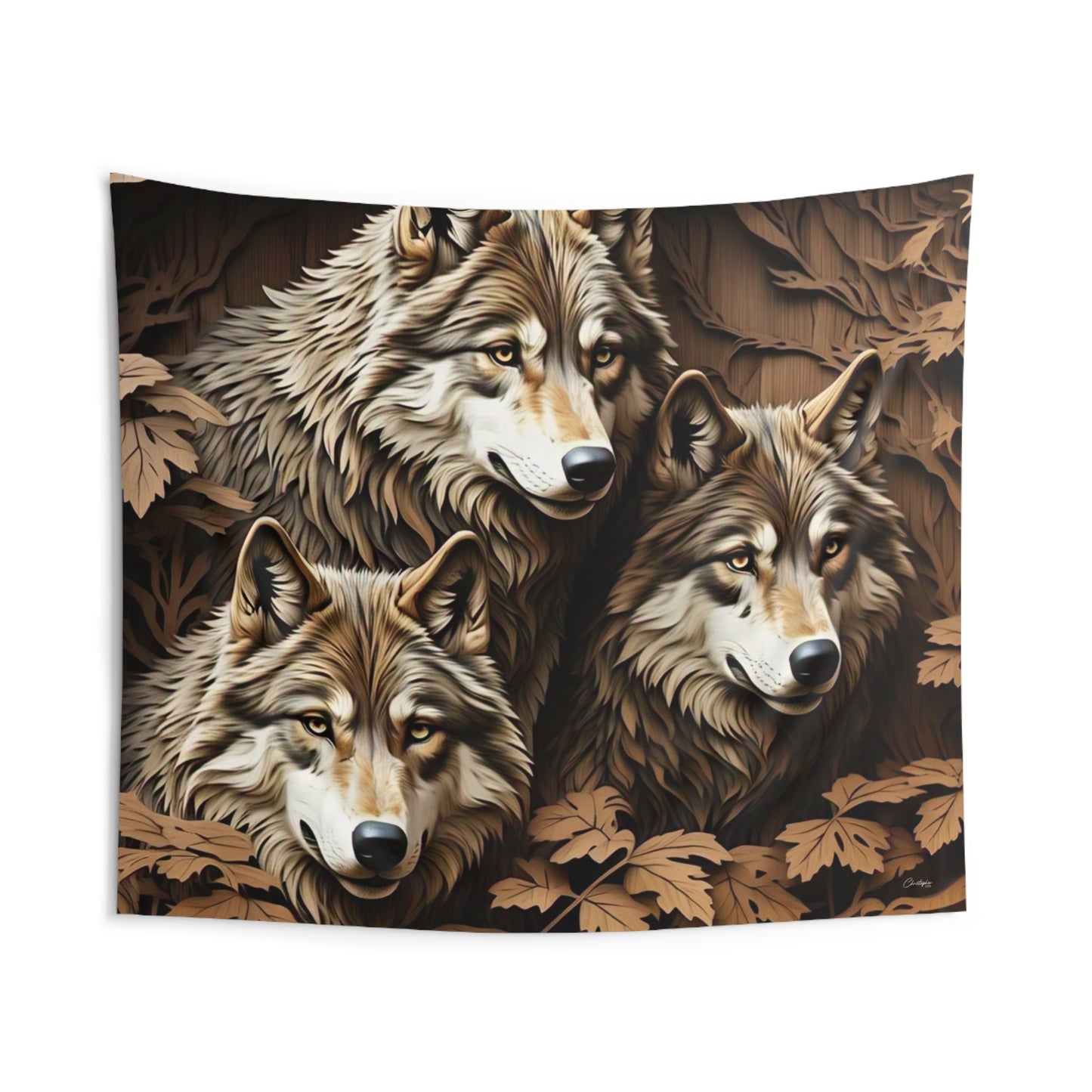 Wolf Pack Indoor Wall Tapestry, Home Decor, Nature Wall Art, Wilderness Decoration, Boho Style Tapestry, Cozy Living Room Accent