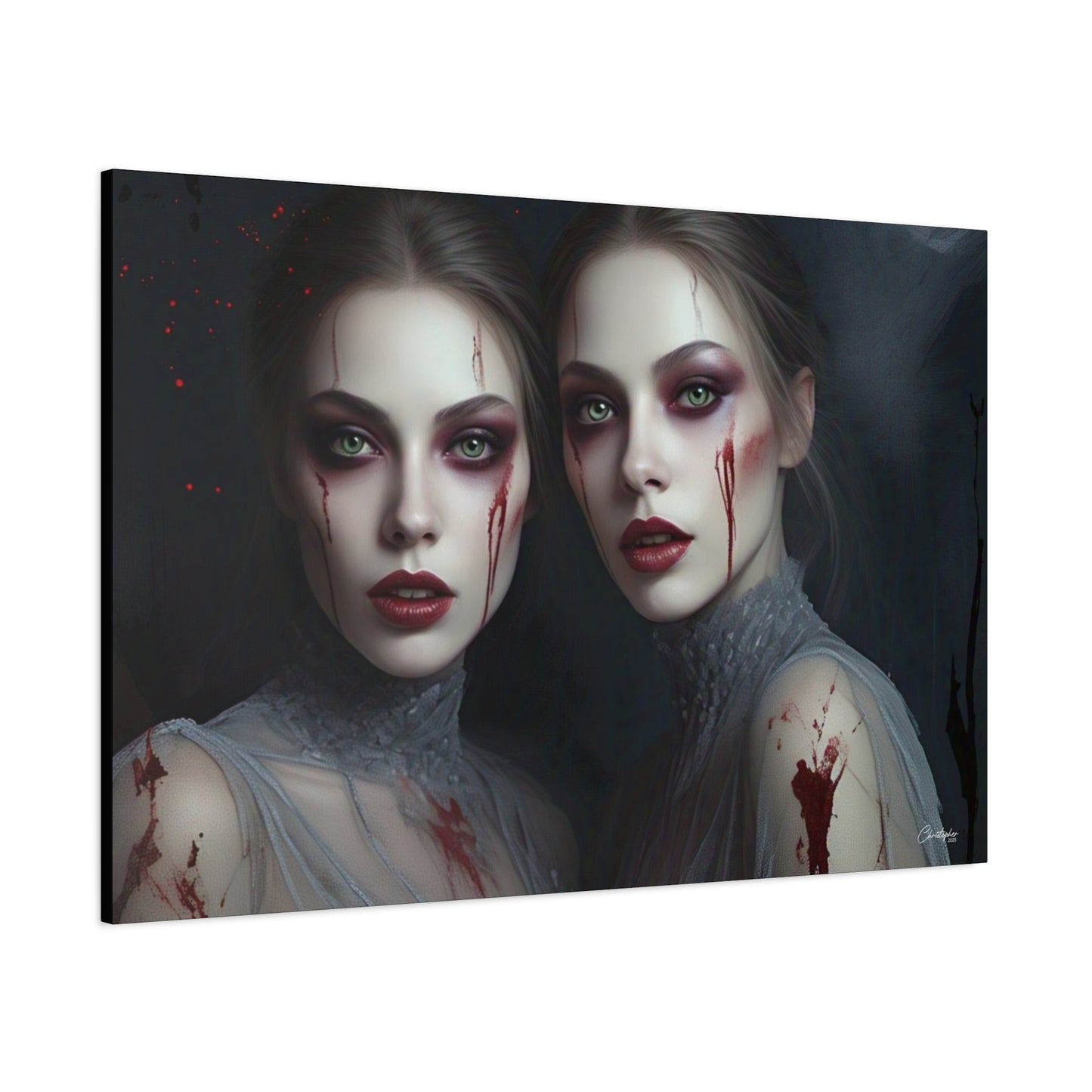 Spooky Art Canvas Print, Matte Canvas, Stretched Wall Decor, Gothic Home Decor, Halloween Art, Unique Gift