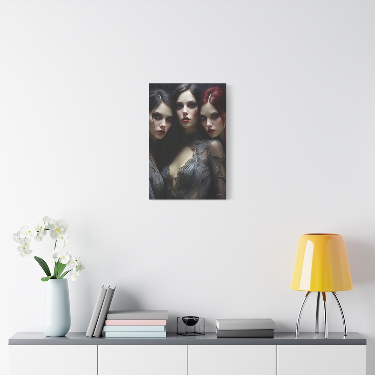 Gothic Wall Art Canvas, Fantasy Home Decor, Unique Gift for Halloween, Witchy Vibe Art, Dark Aesthetic Room Decor