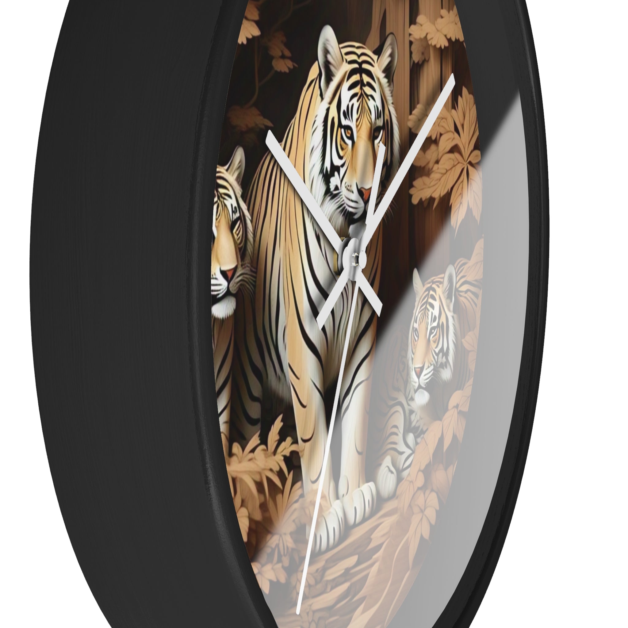 Wild Tiger Family Wall Clock, Jungle Decor, Animal Lover Gift, Unique Home Decor, Nature Wall Art, Vintage Style Clock
