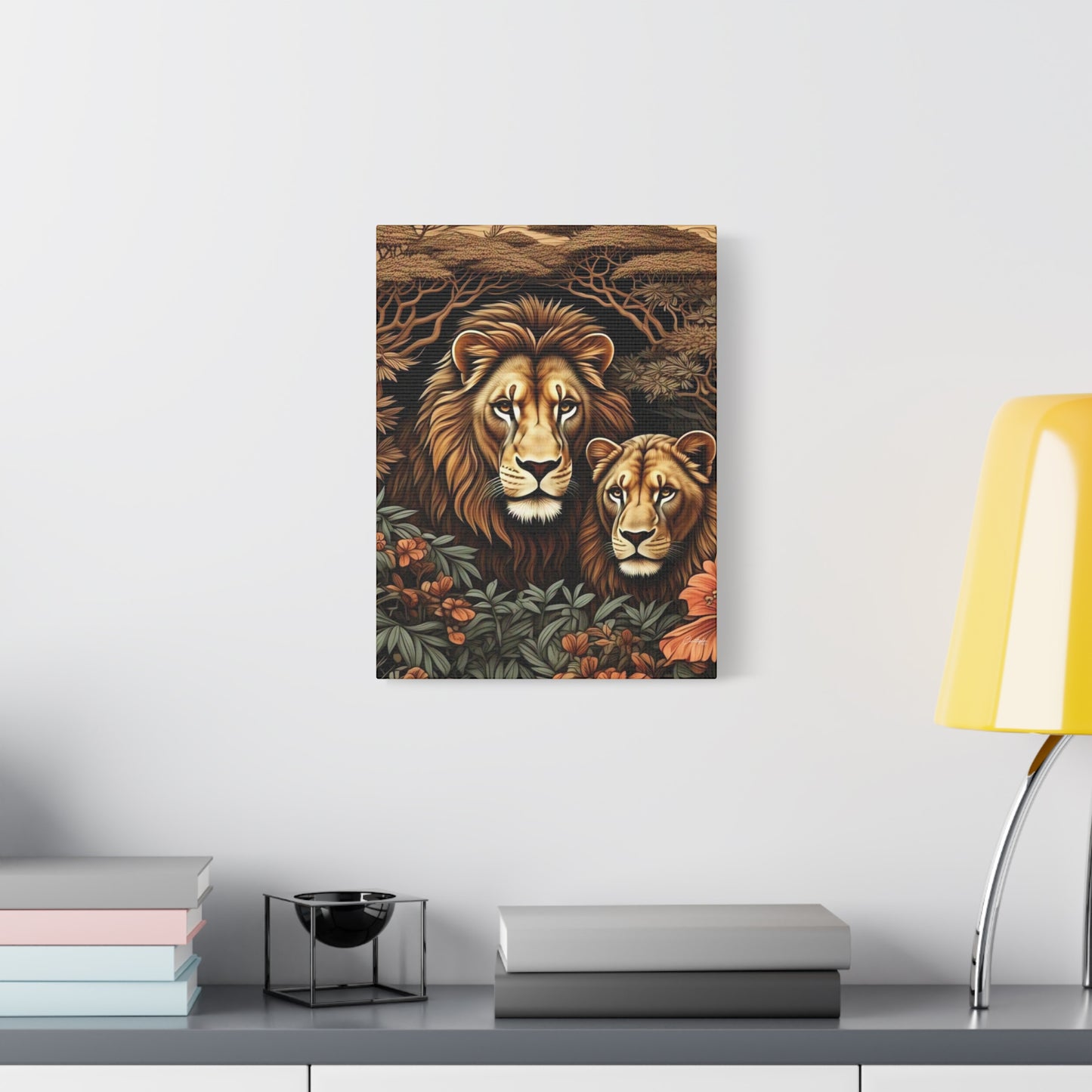 Majestic Lion Family Canvas Wall Art, Animal Lovers Decor, Wildlife Home Accent, Gift for Nature Enthusiasts, Meaningful Family Art