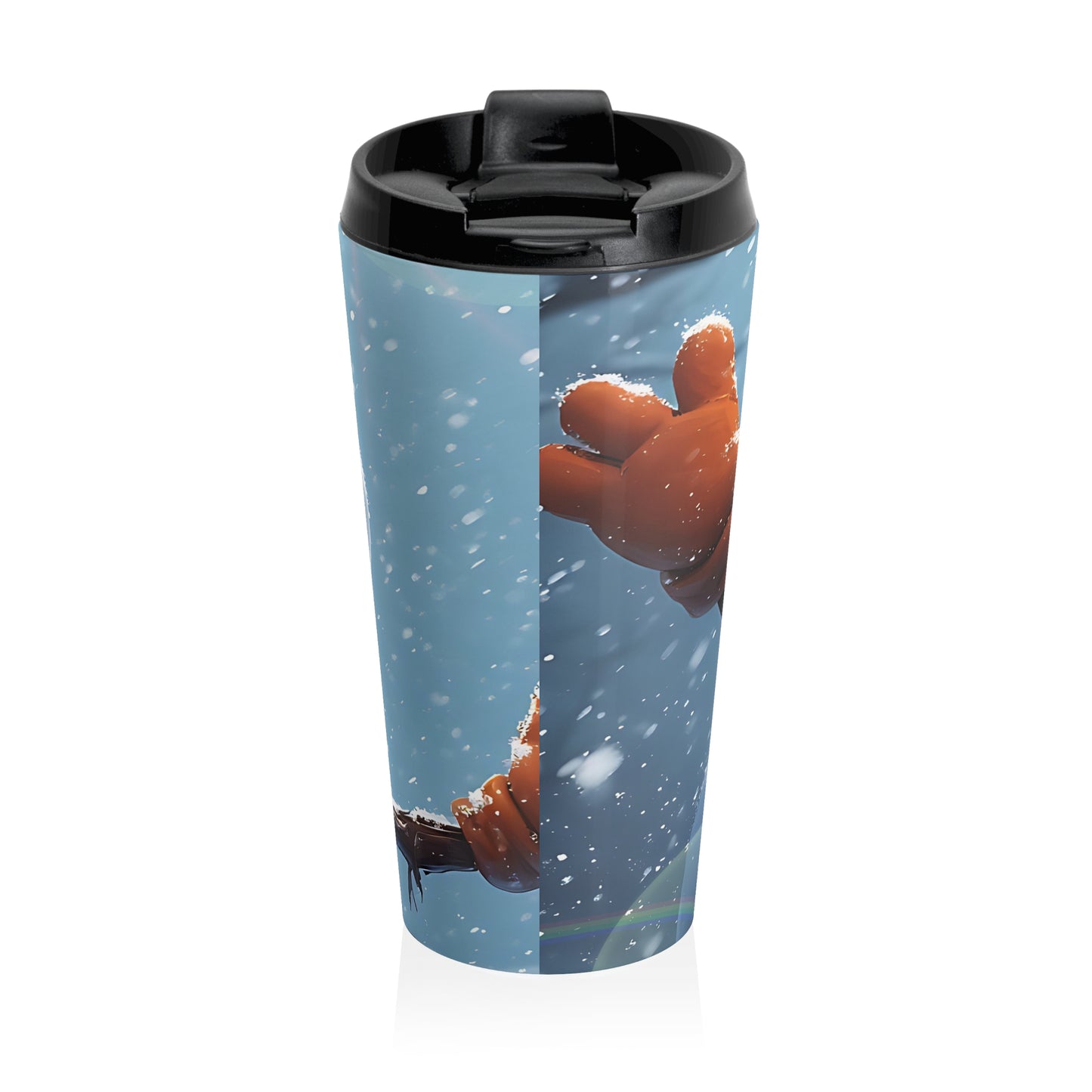 Winter Wonderland (christmas selfies) Stainless Steel Travel Mug with Whimsical Snowman Design