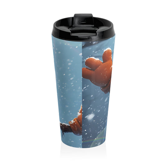 Winter Wonderland (christmas selfies) Stainless Steel Travel Mug with Whimsical Snowman Design