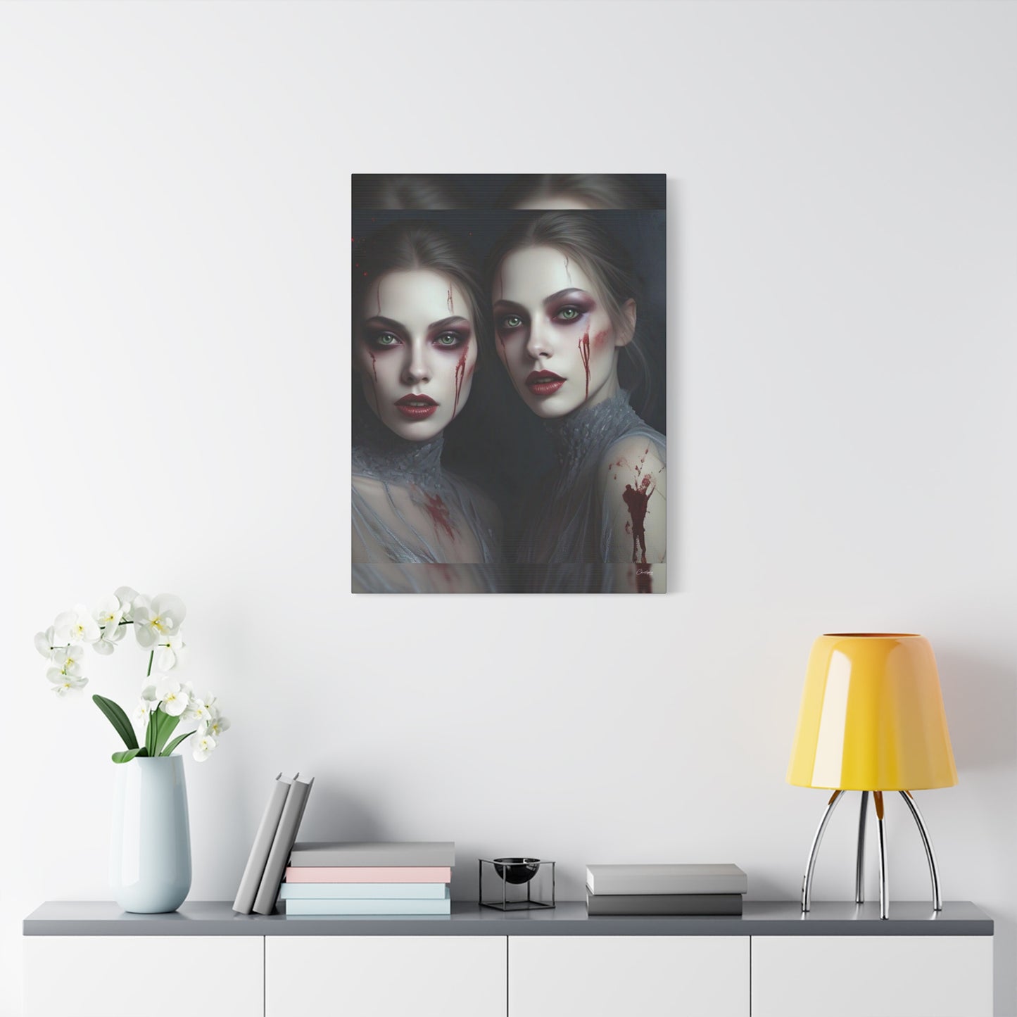 Spooky Art Canvas Print, Matte Canvas, Stretched Wall Decor, Gothic Home Decor, Halloween Art, Unique Gift