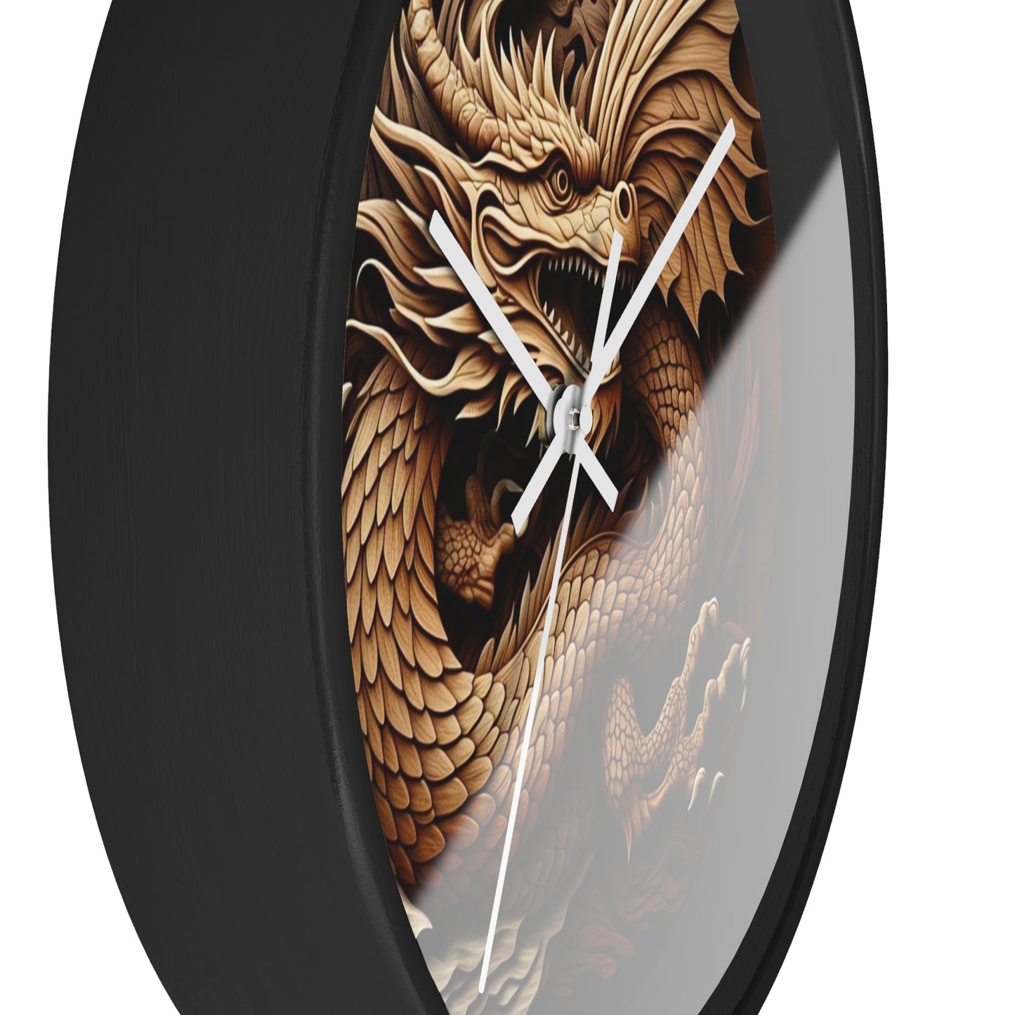 Dragon Carved Wall Clock, Fantasy Home Decor, Unique Gift for Him, Asian Art Clock, Dragon Clock for Festival Decoration