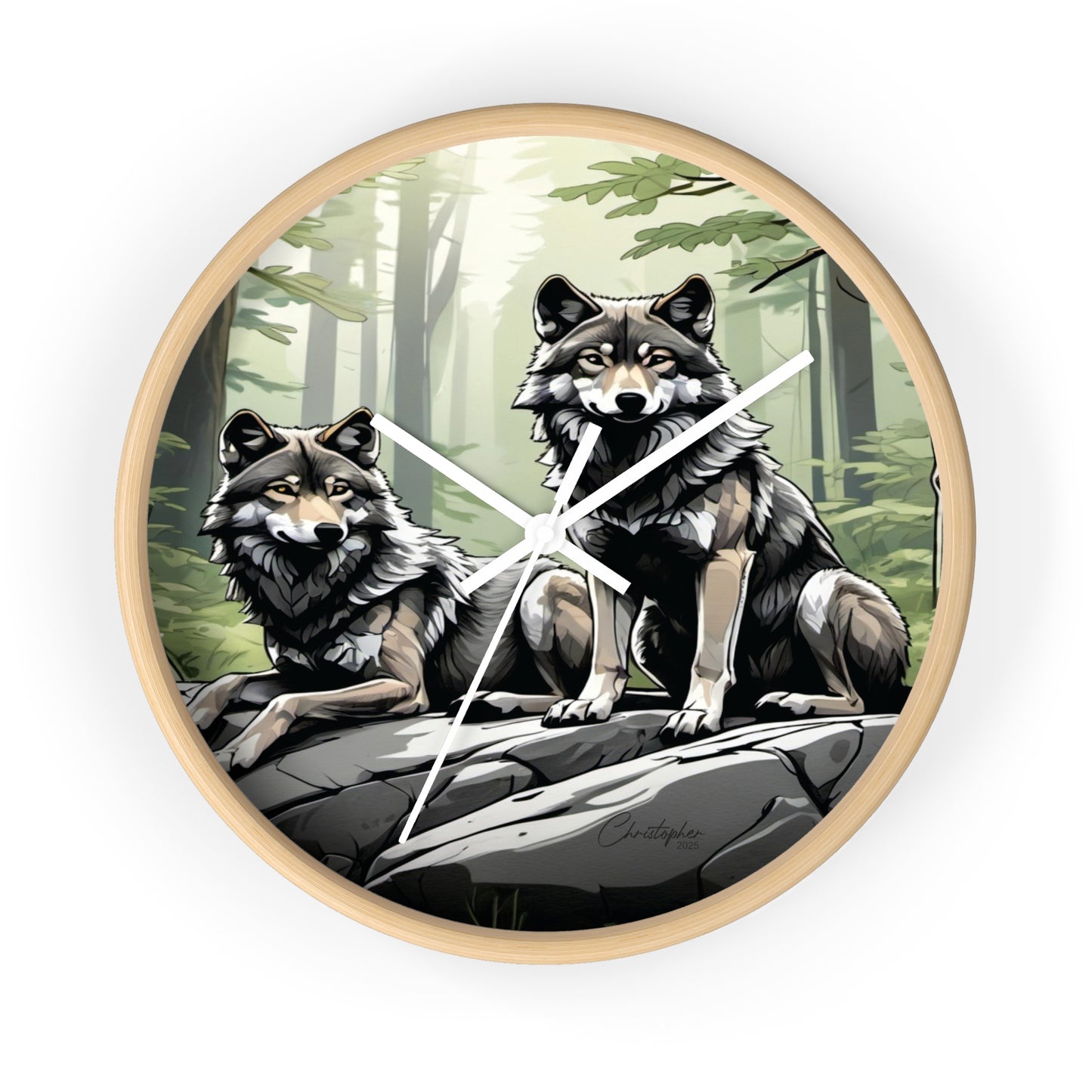 Wolf Pack Wall Clock, Nature Decor, Rustic Home Accent, Wildlife Gift, Forest Themed Clock, Animal Lover Decor