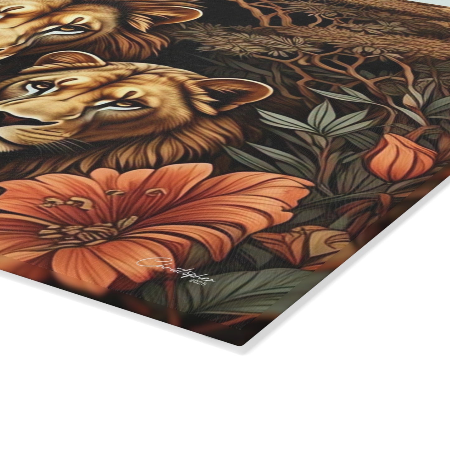 Wildlife-Themed Glass Cutting Board, Nature Lover Gift, Kitchen Decor, Animal Lover's Home Accents, Unique Housewarming Present