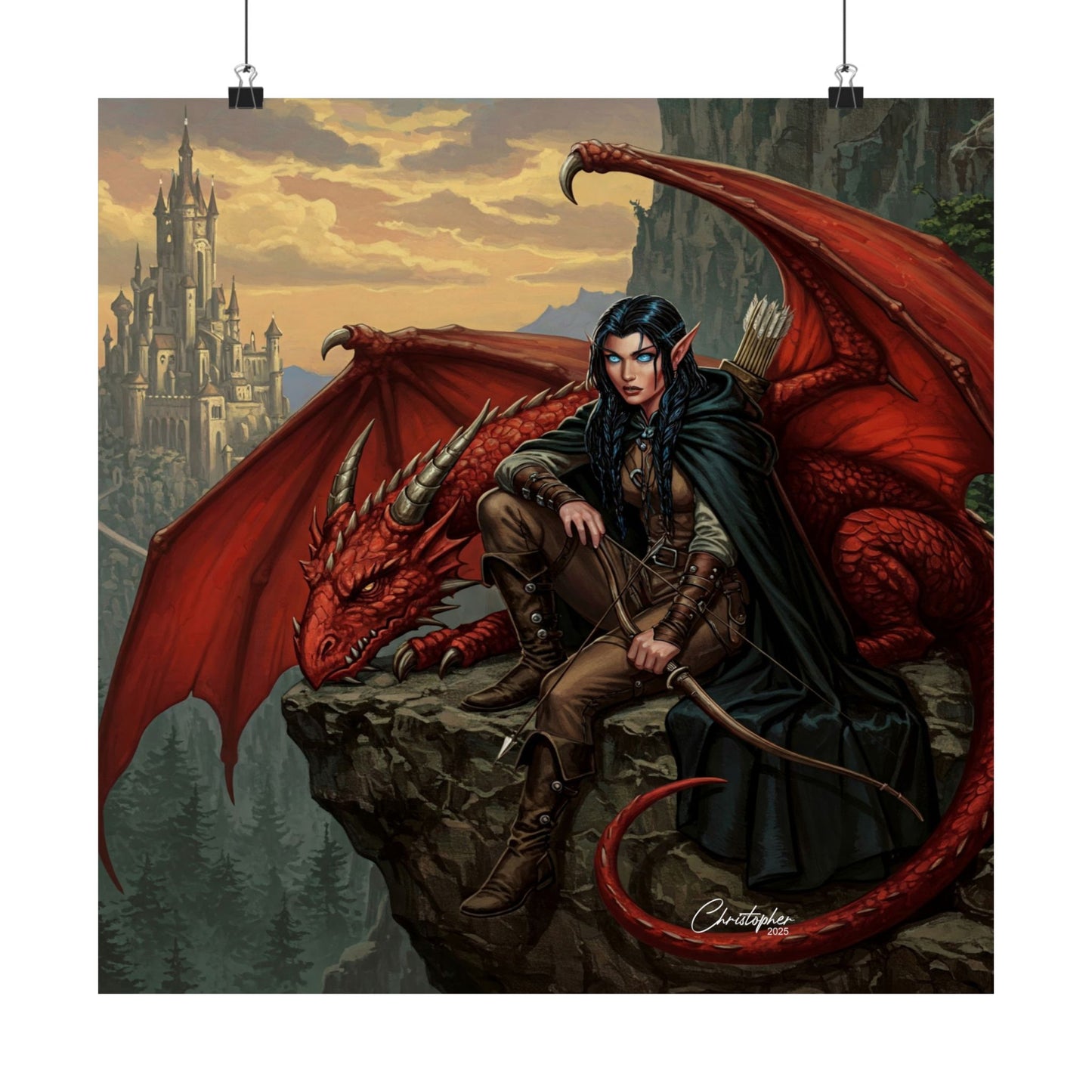 Fantasy Art Print, Wall Decor, Dragon Poster, Matte Finished Art, Gift for Fantasy Lovers, Home Decor, Fantasy Wall Art