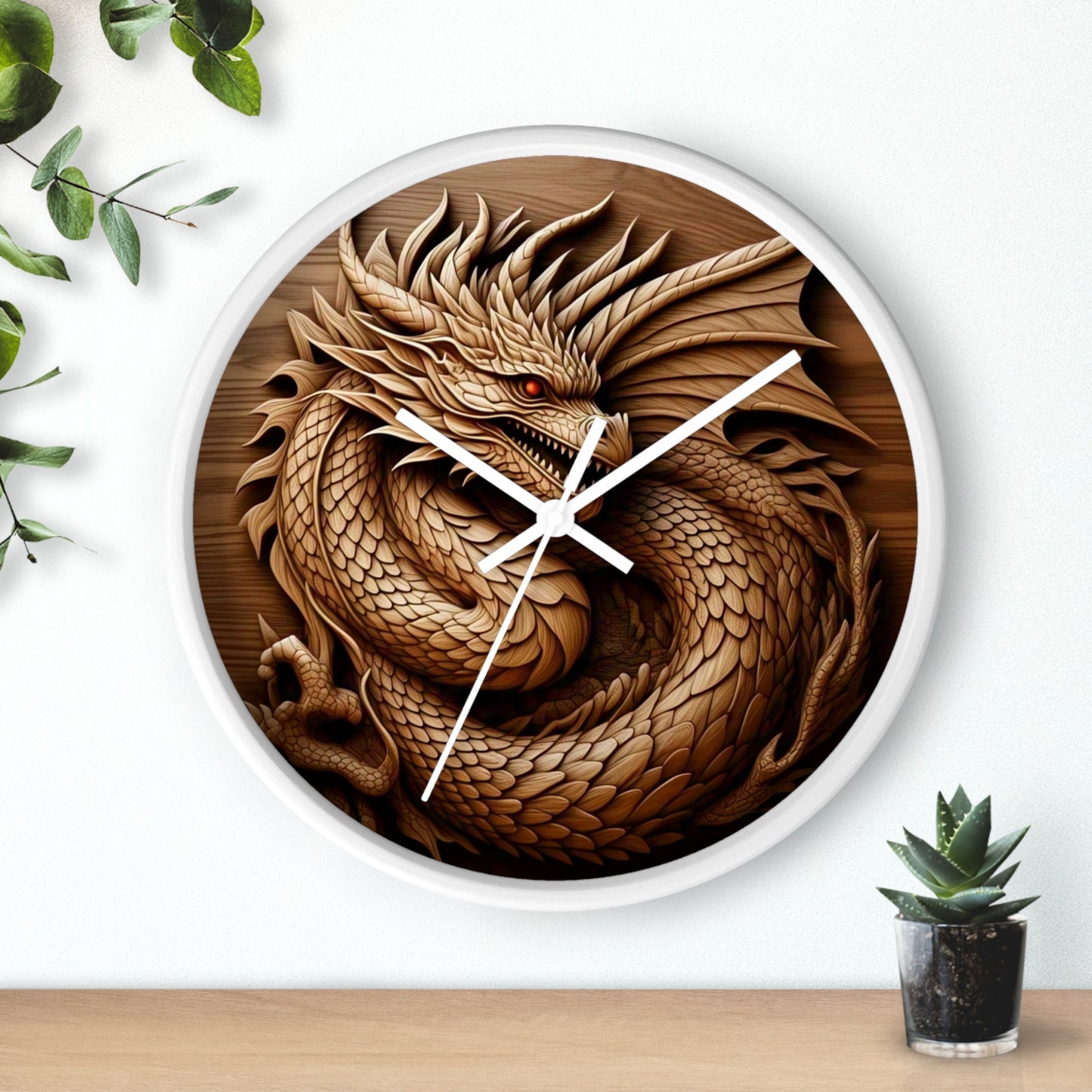 Dragon Art Wall Clock, Unique Home Decor, Fantasy Gift, Asian Inspiration, Timeless Wall Art