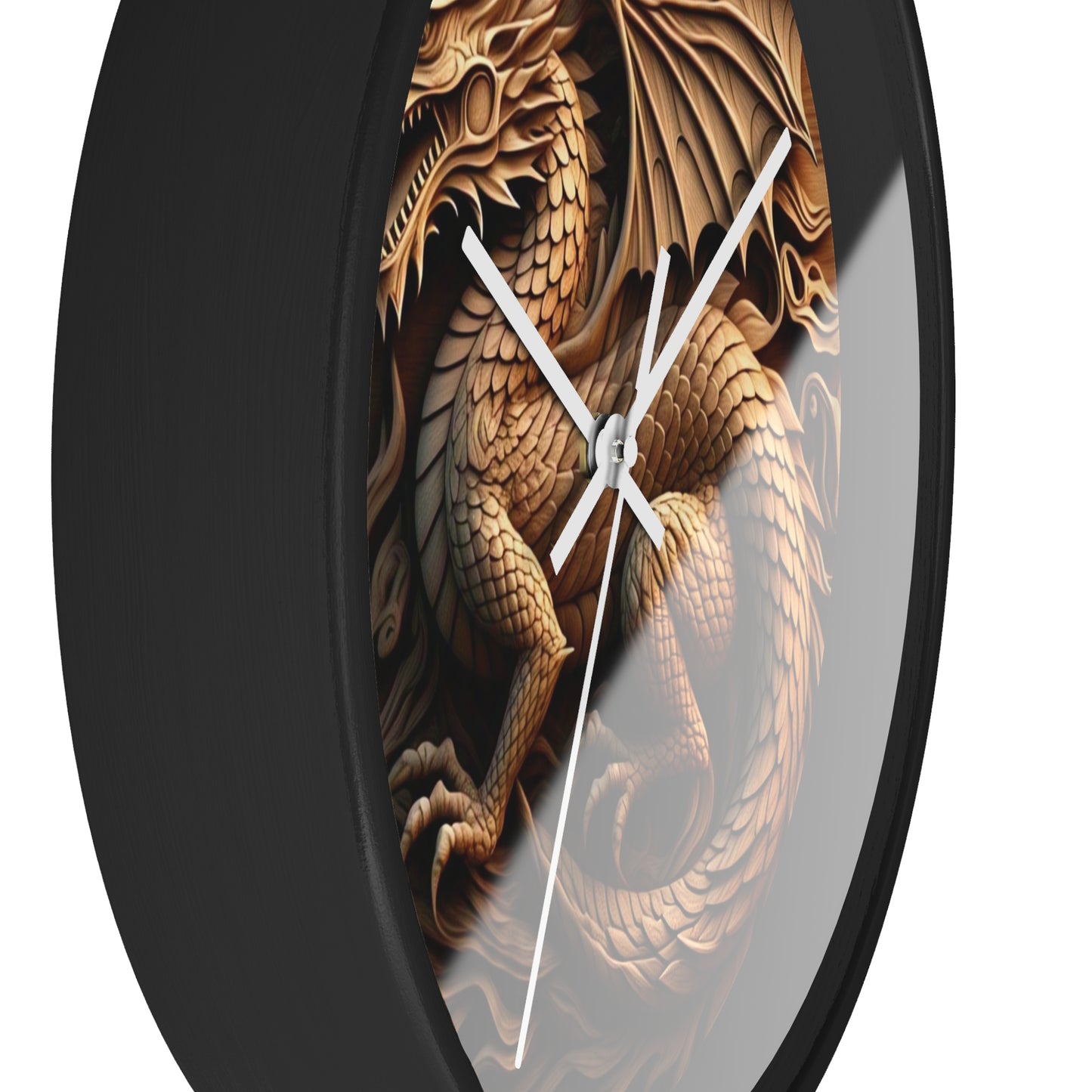 Dragon Carved Wall Clock, Mythical Decor for Fantasy Lovers, Unique Gift for Home, Office, and Collectors, Perfect for Halloween