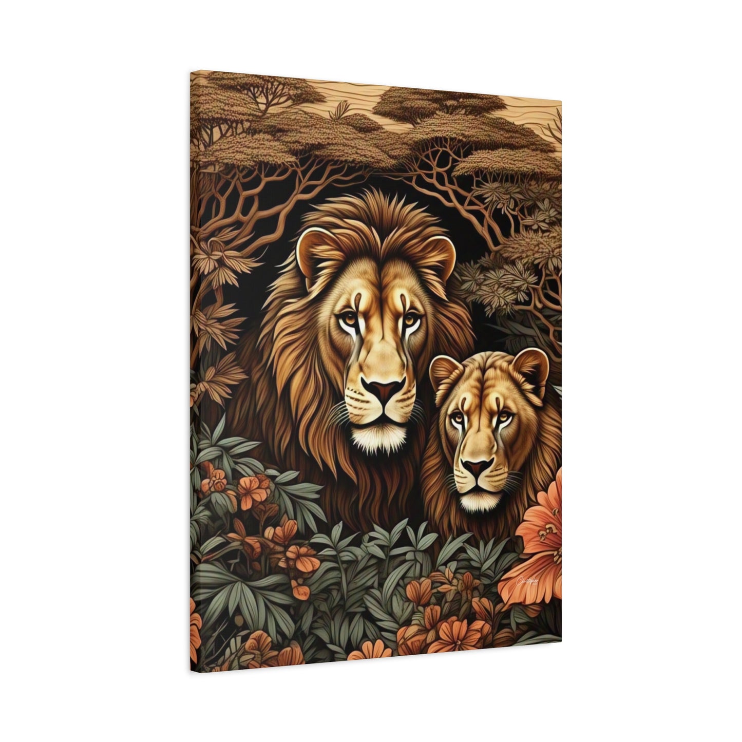 Majestic Lion Family Canvas Wall Art, Animal Lovers Decor, Wildlife Home Accent, Gift for Nature Enthusiasts, Meaningful Family Art