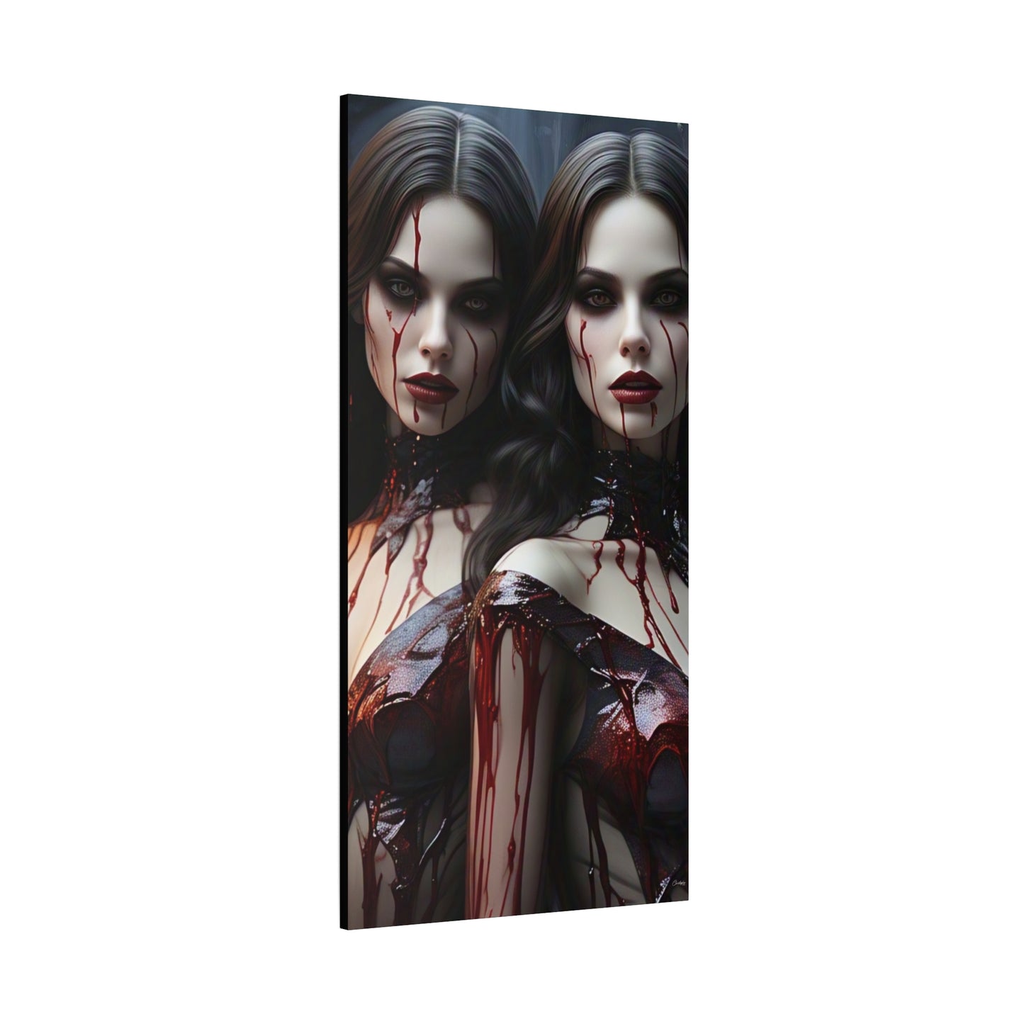 Gothic Vampire Canvas Art, Wall Decor, Horror Artwork, Halloween Home Decor, Spooky Room Accent, Unique Gift Idea