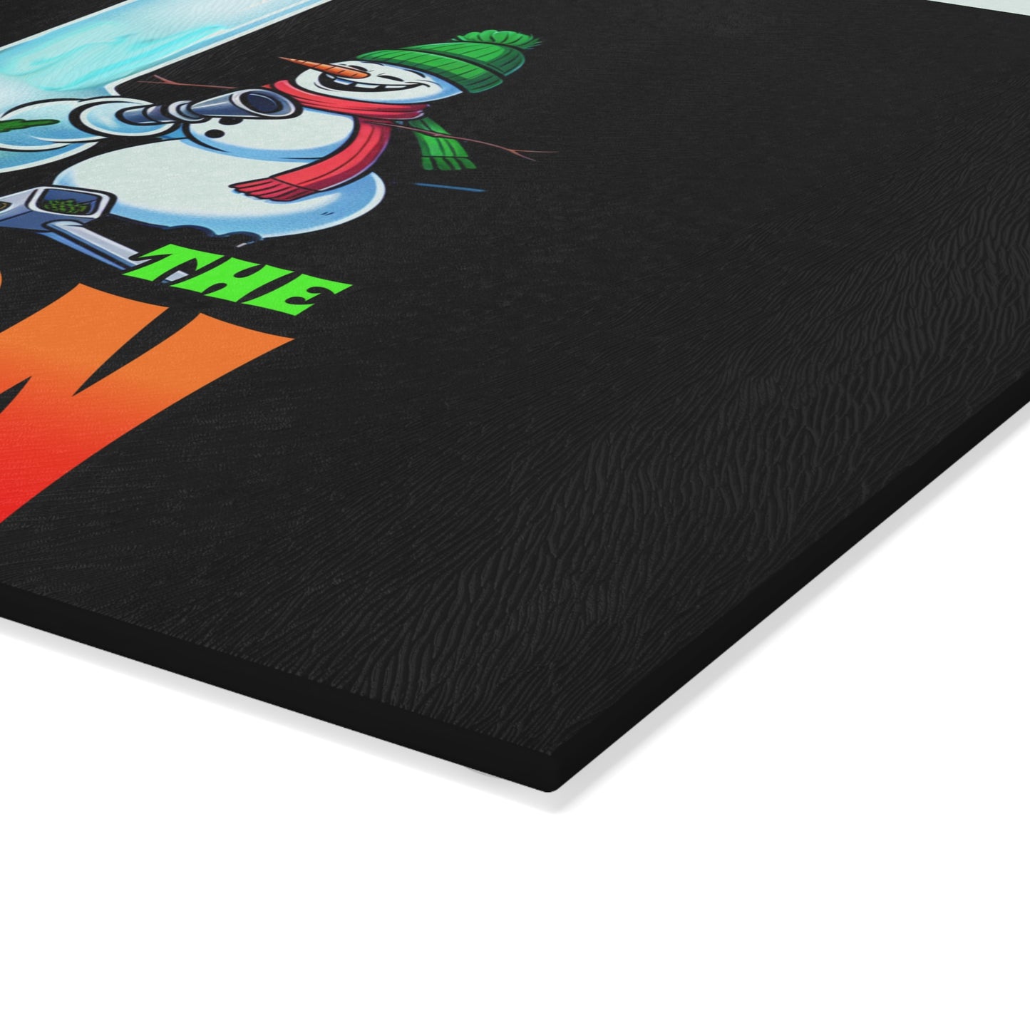 Festive Glass Cutting Board for Holiday Cooking, Christmas Kitchen Decor, Fun Gift for Chefs, Marijuana Humor, Snowman Theme