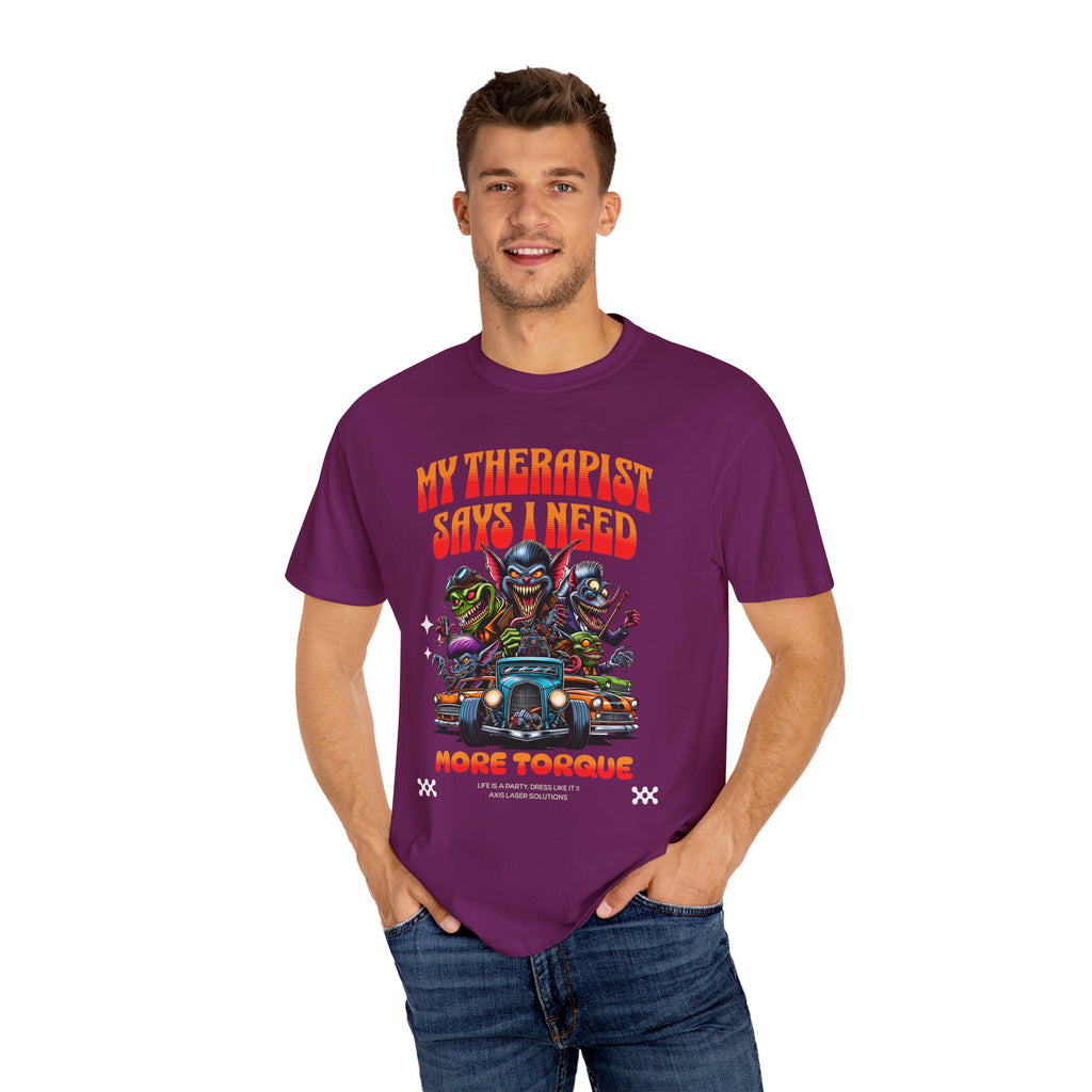 My Therapist Says I Need More Torque T-Shirt, Funny Graphic Tee, Unisex Casual Top, Gift for Car Enthusiasts, Humor Apparel