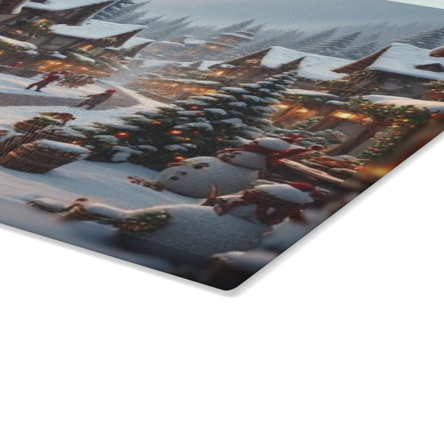 Winter Wonderland Glass Cutting Board | Holiday Kitchen Decor, Christmas Gift, Cooking Accessory, Rustic Home Decor