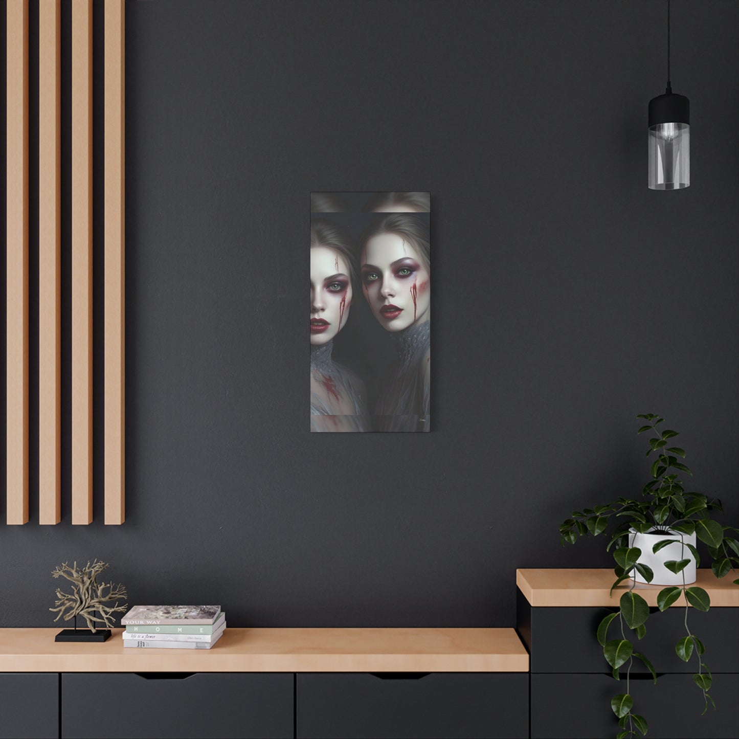Spooky Art Canvas Print, Matte Canvas, Stretched Wall Decor, Gothic Home Decor, Halloween Art, Unique Gift