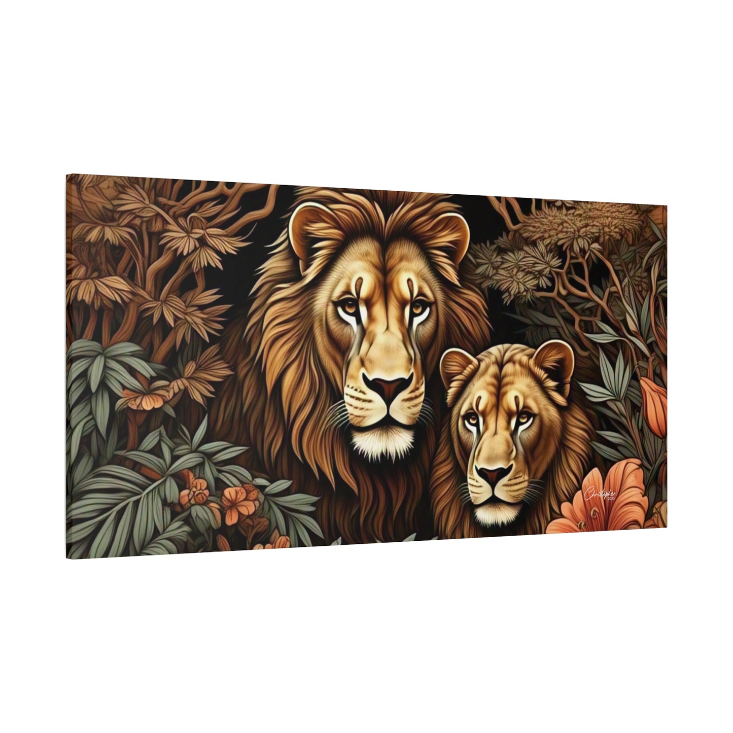 Majestic Lion Family Canvas Wall Art, Animal Lovers Decor, Wildlife Home Accent, Gift for Nature Enthusiasts, Meaningful Family Art