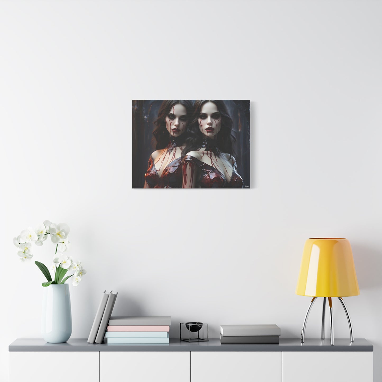 Gothic Vampire Canvas Art, Wall Decor, Horror Artwork, Halloween Home Decor, Spooky Room Accent, Unique Gift Idea