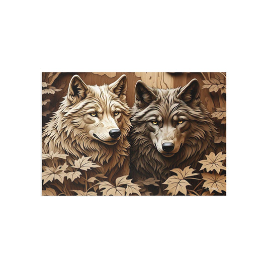 Rustic Woodland Wolf Postcards, Nature Art Cards, Wildlife Decor, Greeting Cards, Animal Lovers Gift, Eco-Friendly Stationery