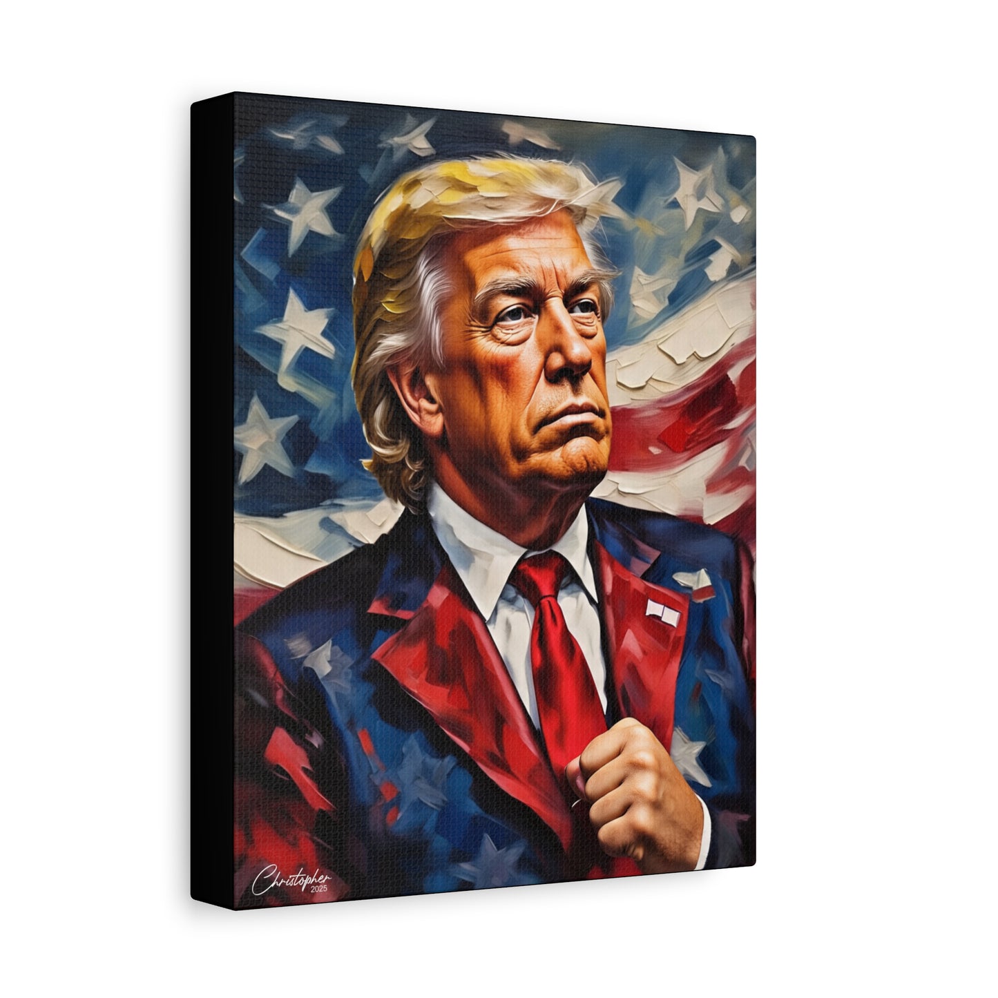 Patriotic Canvas Art, Stretched Wall Decor, Home Office, Gifts for Republicans, Political Enthusiasts, Americana Artwork