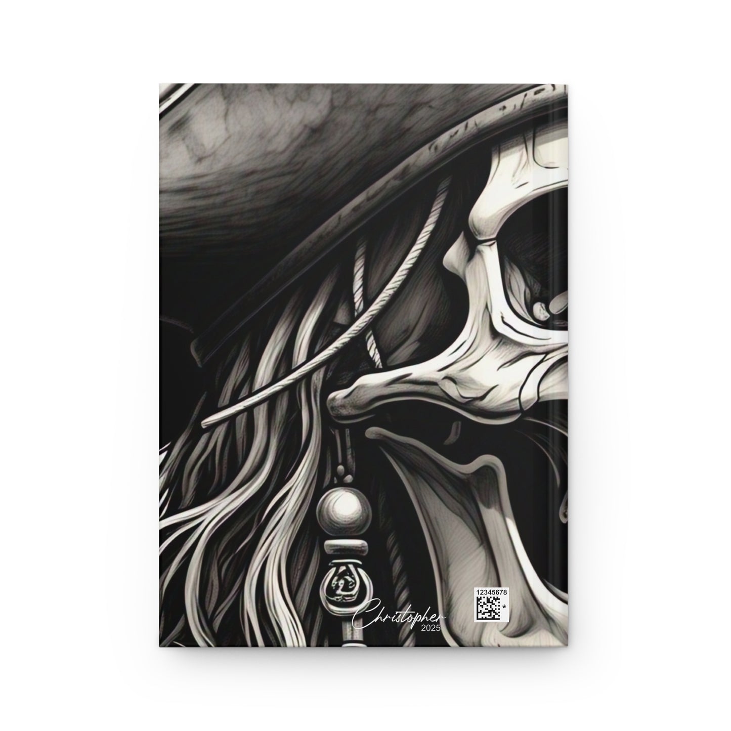 Skull Pirate Journal, Matte Hardcover Notebook for Creative Writing, Perfect Gift for Artists, Halloween, Journaling, Sketching